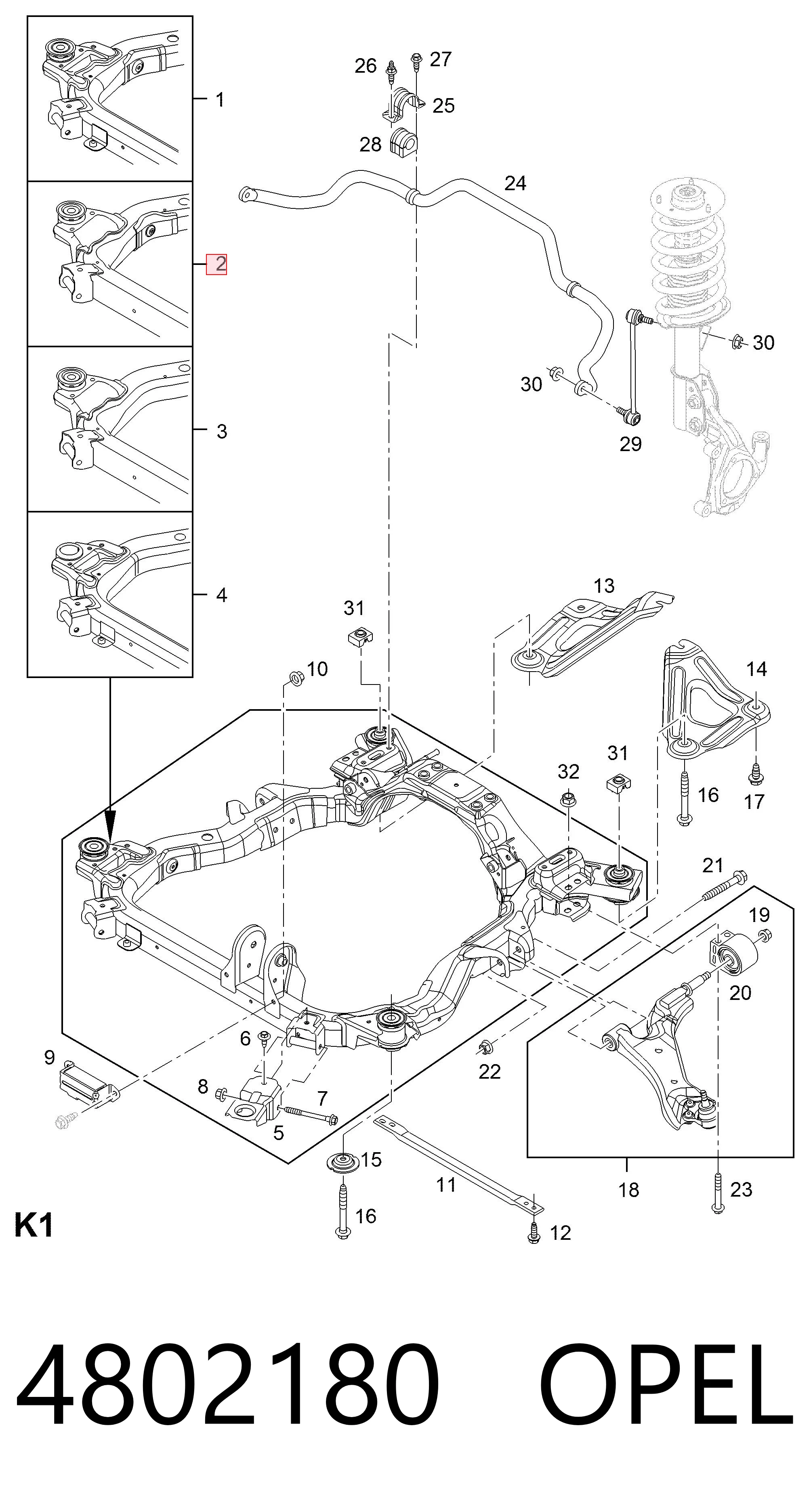 Подрамник передний 96626232 Peugeot/Citroen