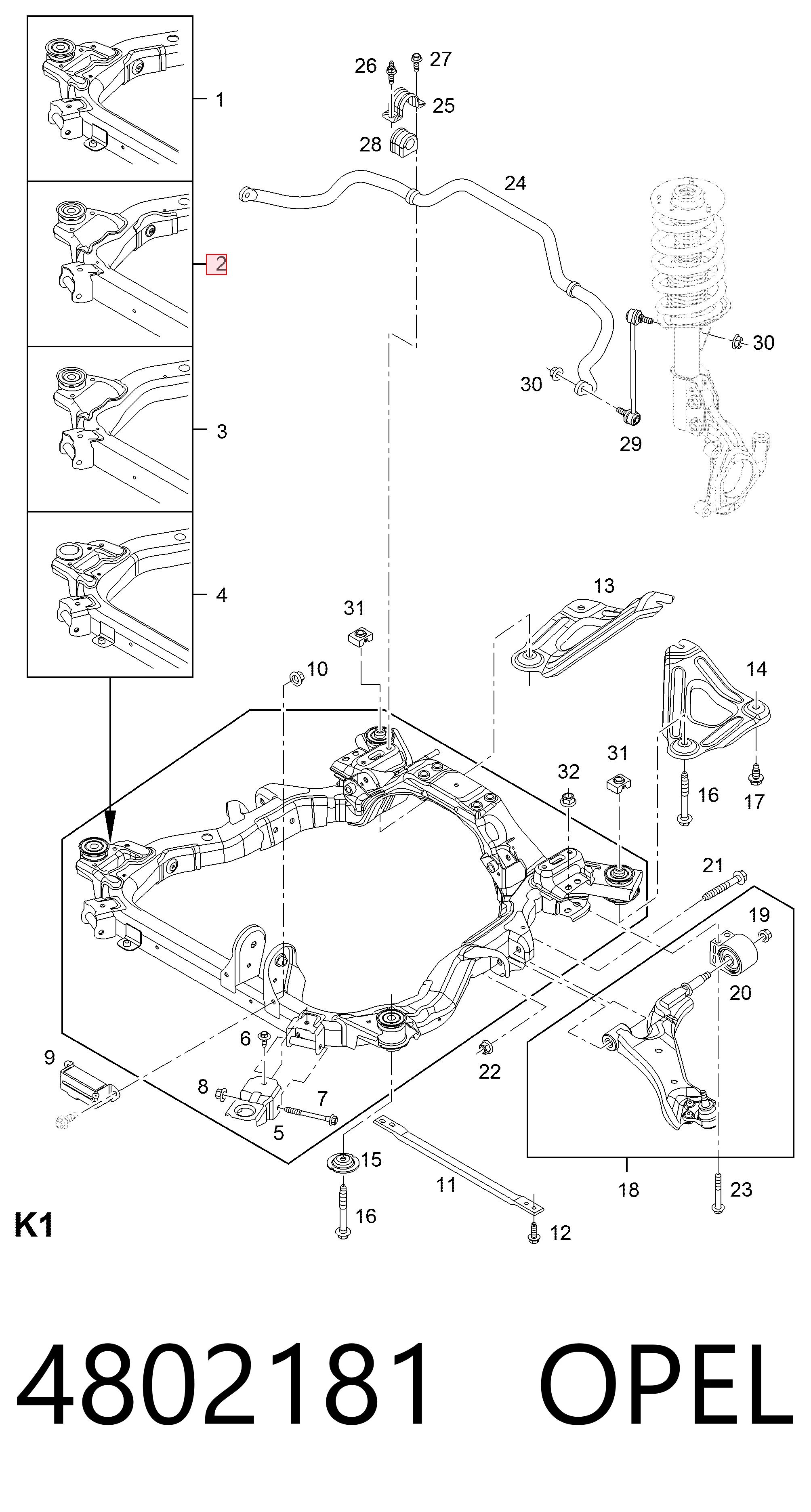 Купить Подрамник передний Шевроле Каптива I C100