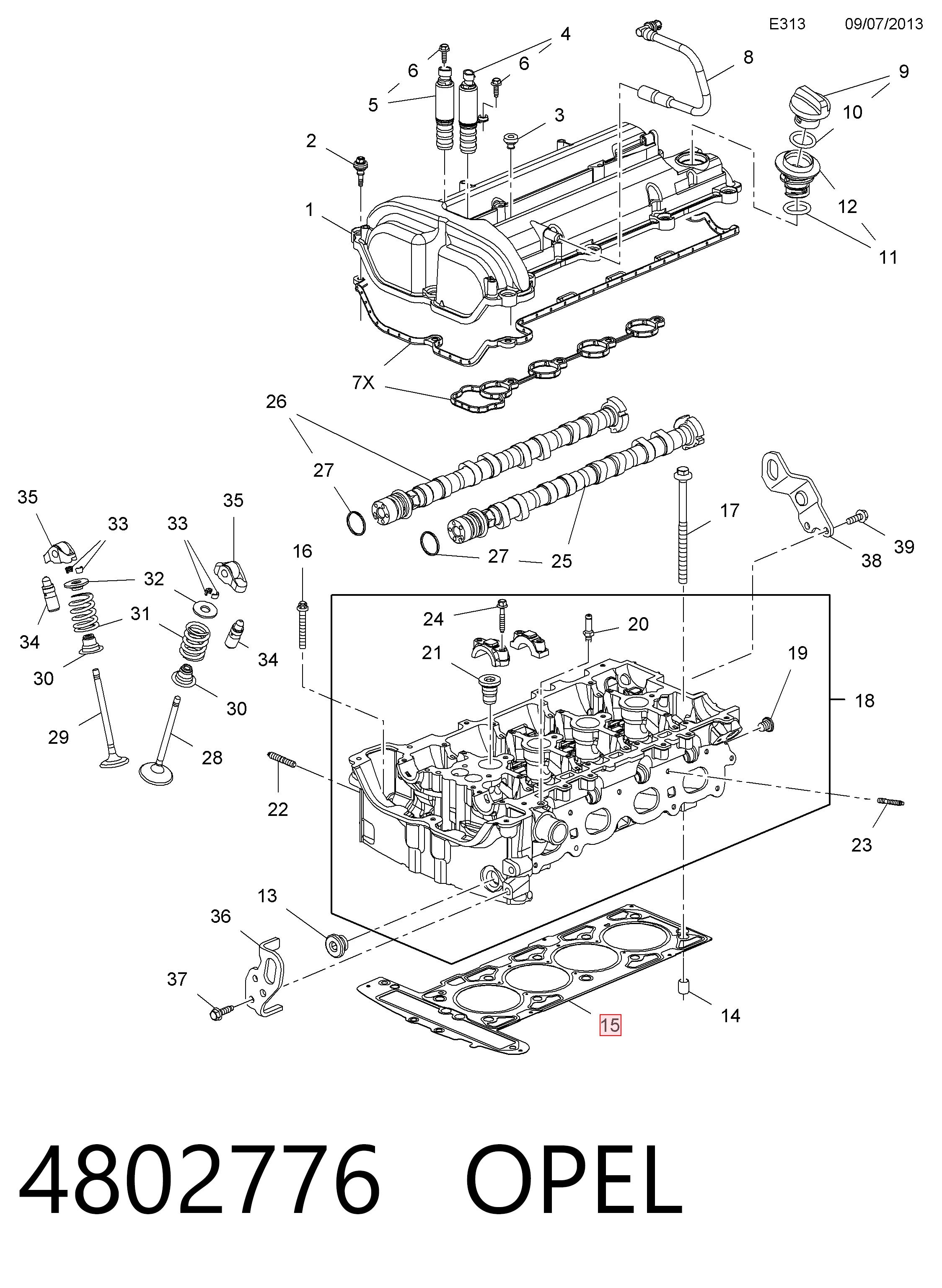 Прокладка головки блока на Chevrolet Captiva II C140