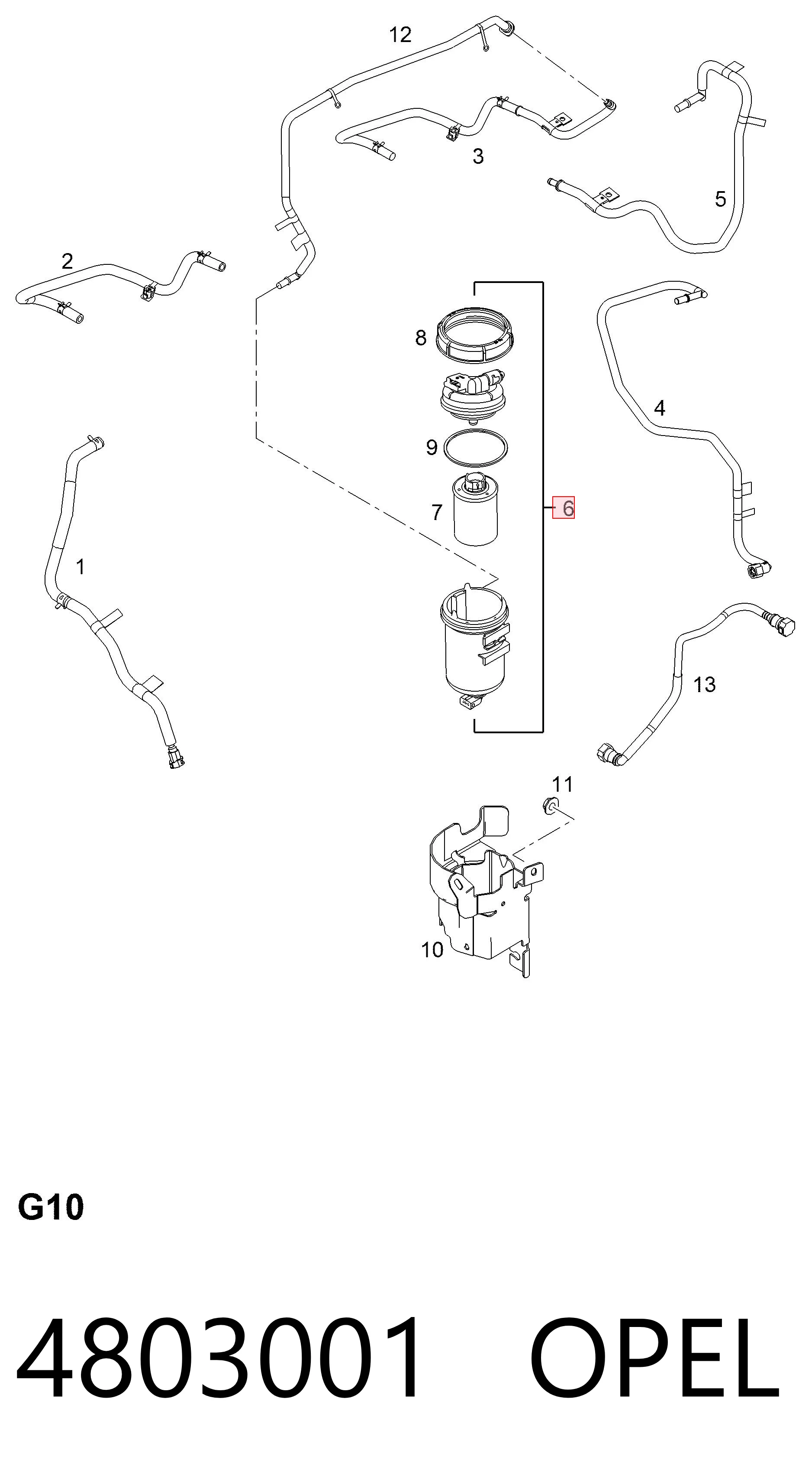 4803001 Opel Корпус топливного фильтра