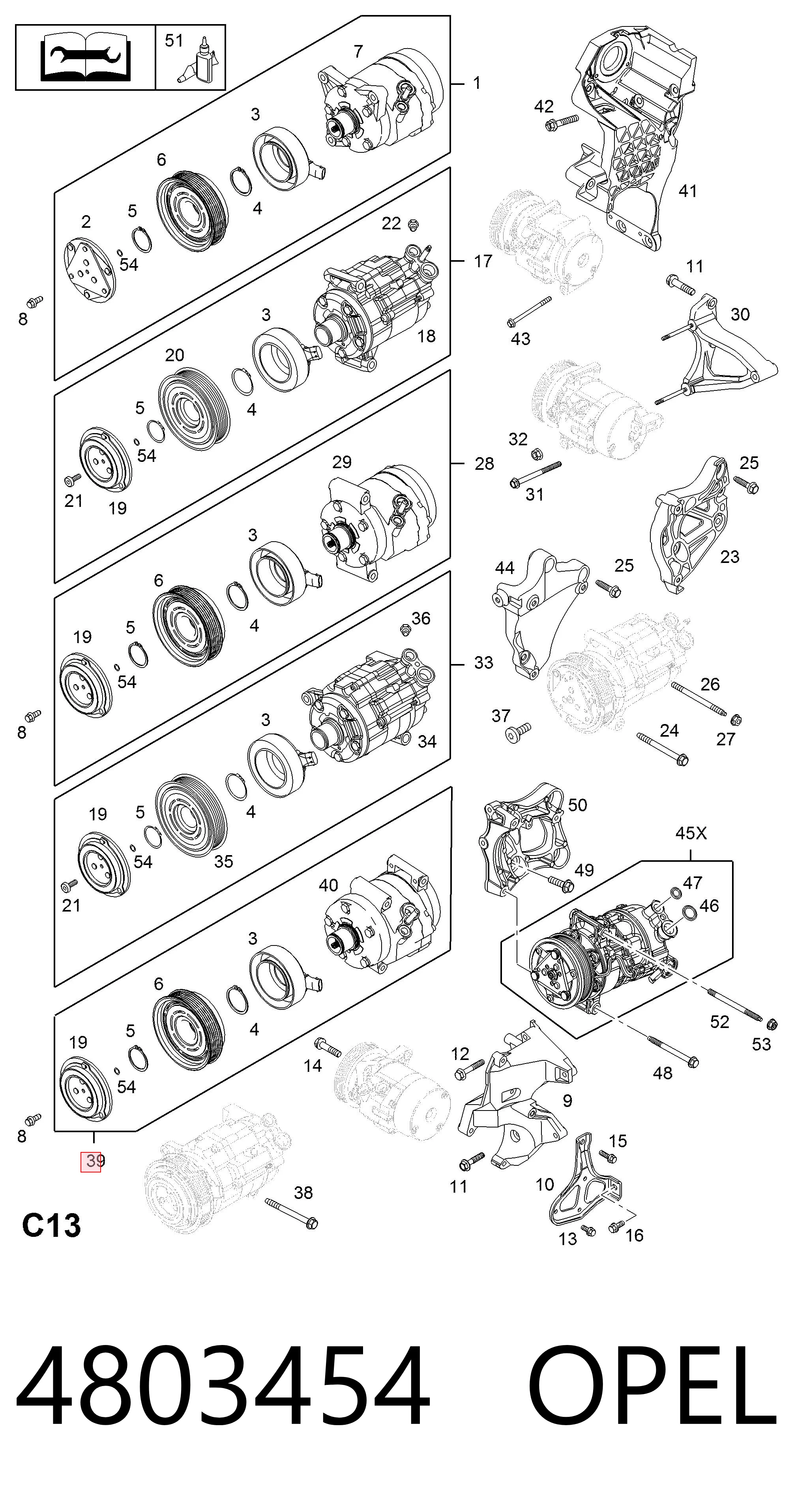 4803454 Opel Компрессор хладагента