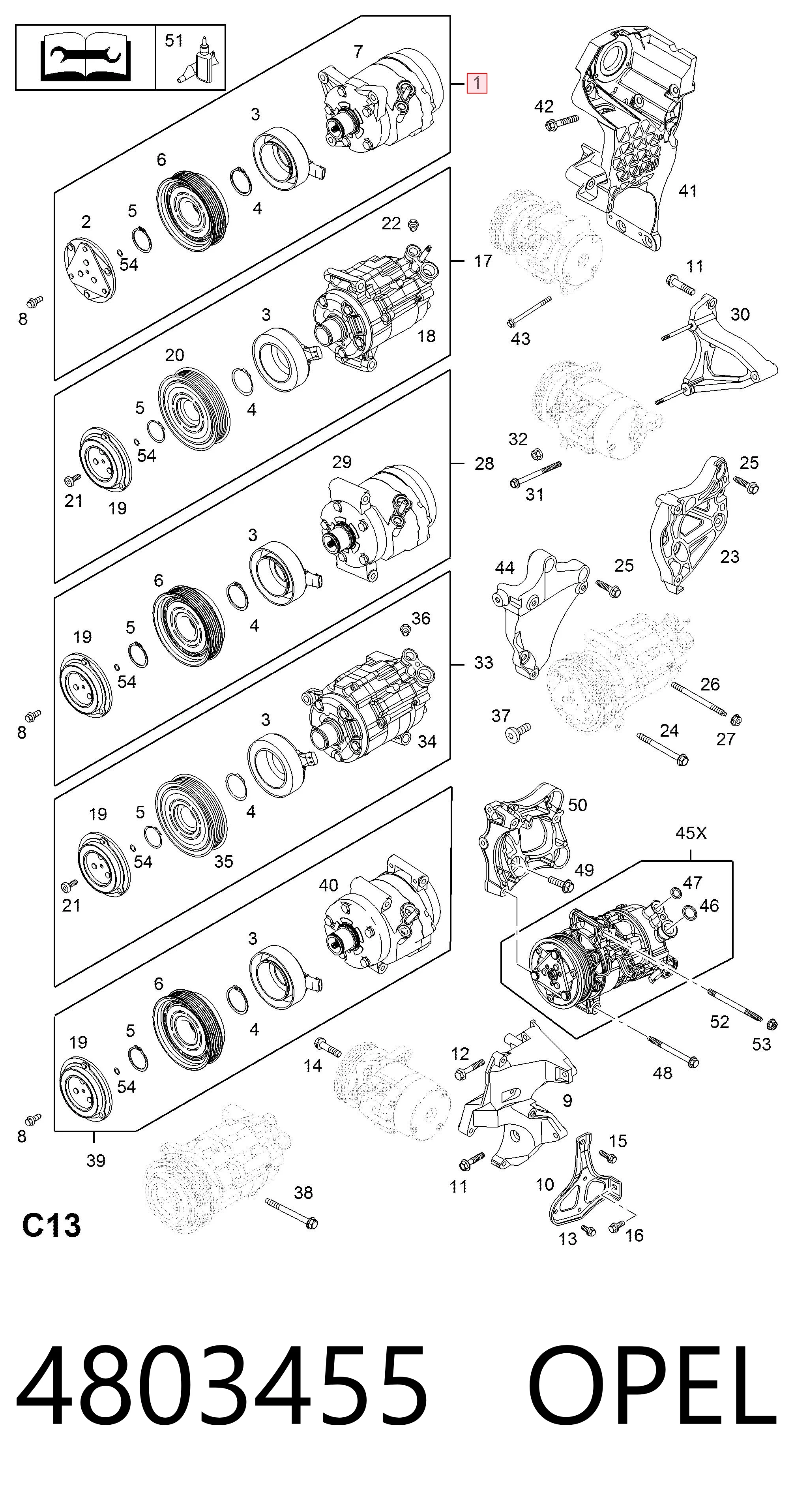 4803455 Opel Компрессор хладагента