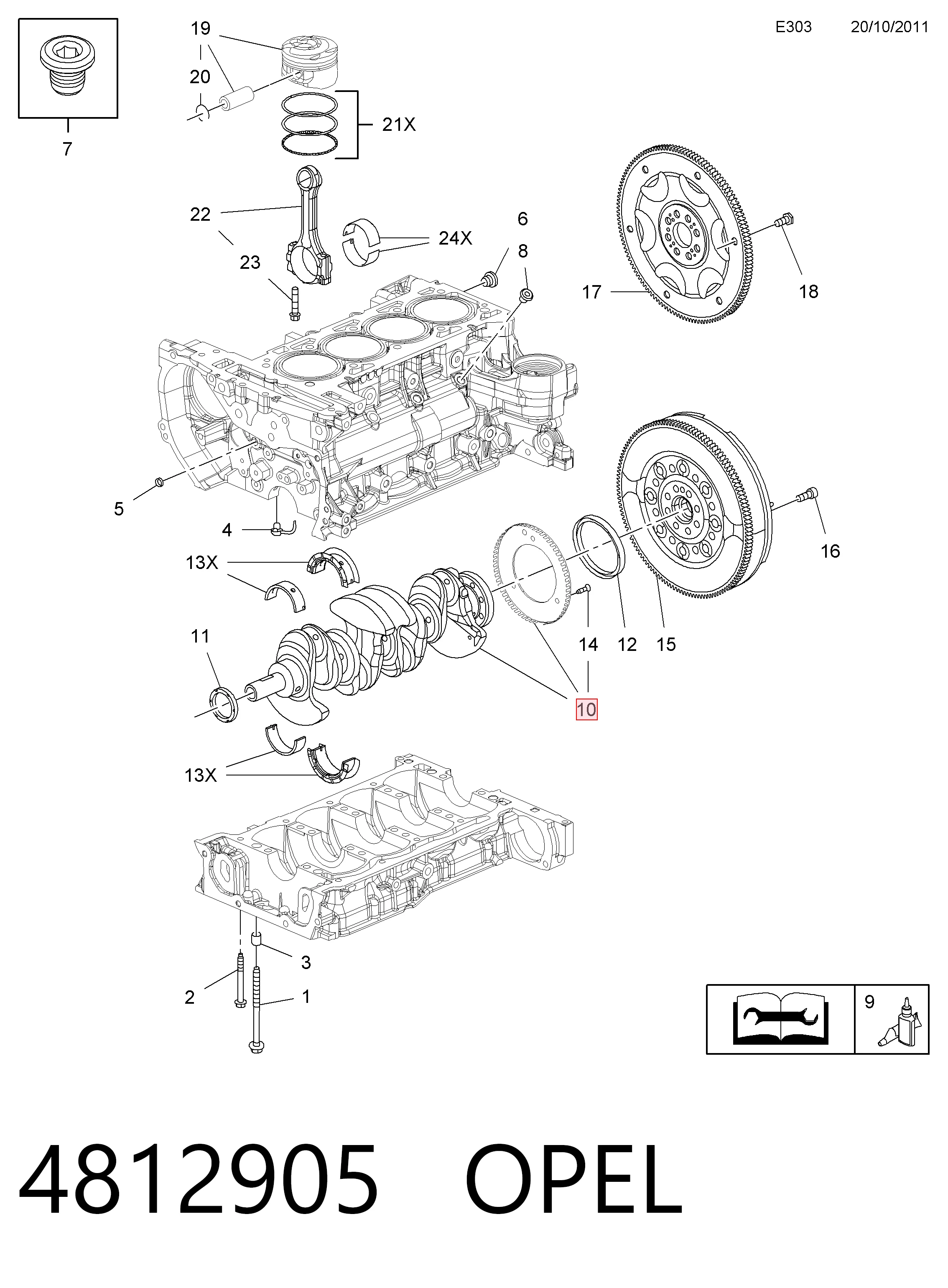 Купить 12619107 General Motors Коленвал