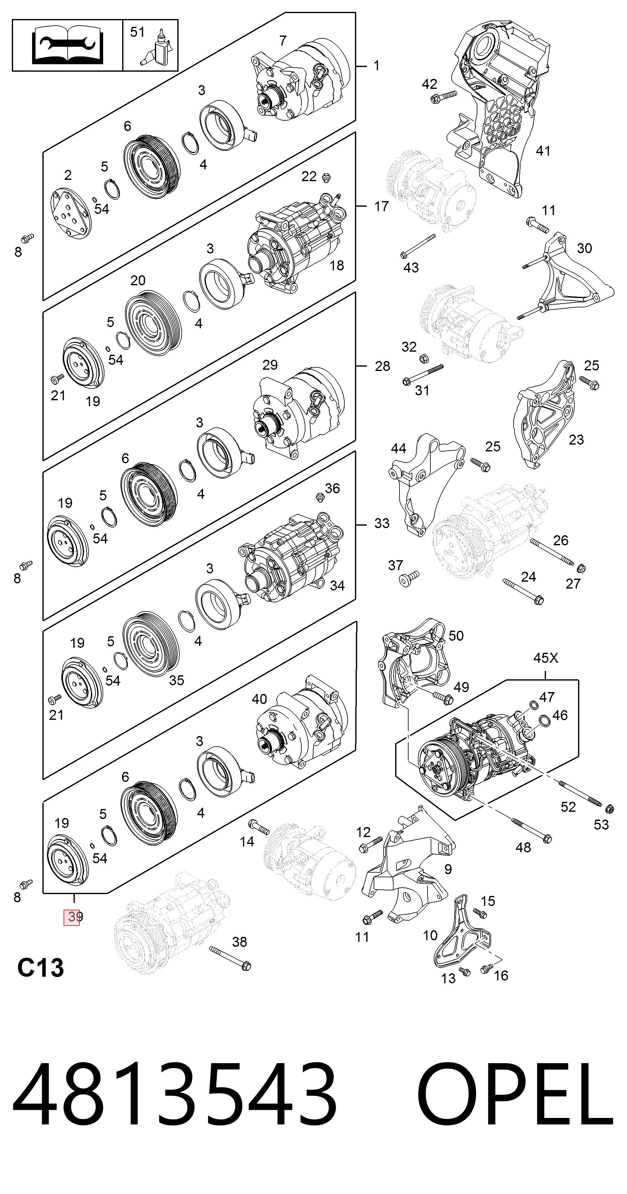 4813543 Opel Компрессор хладагента