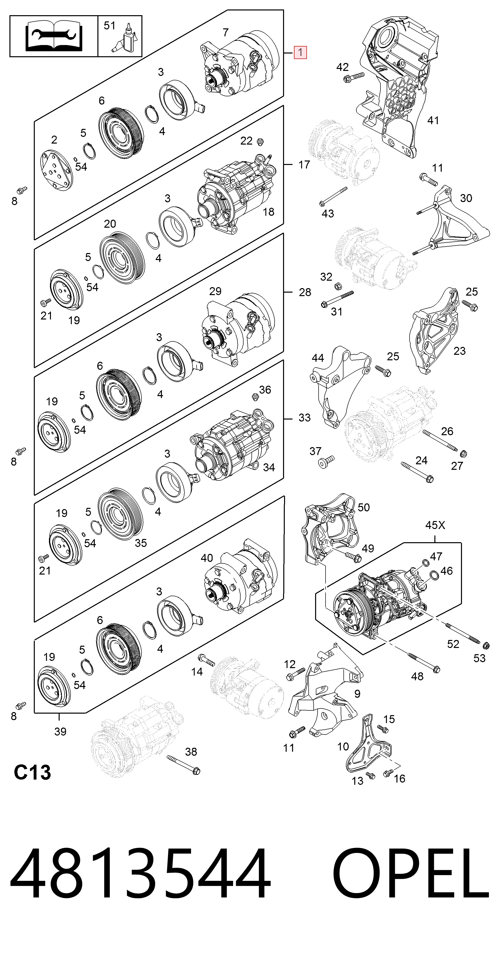 4813544 Opel Компрессор хладагента