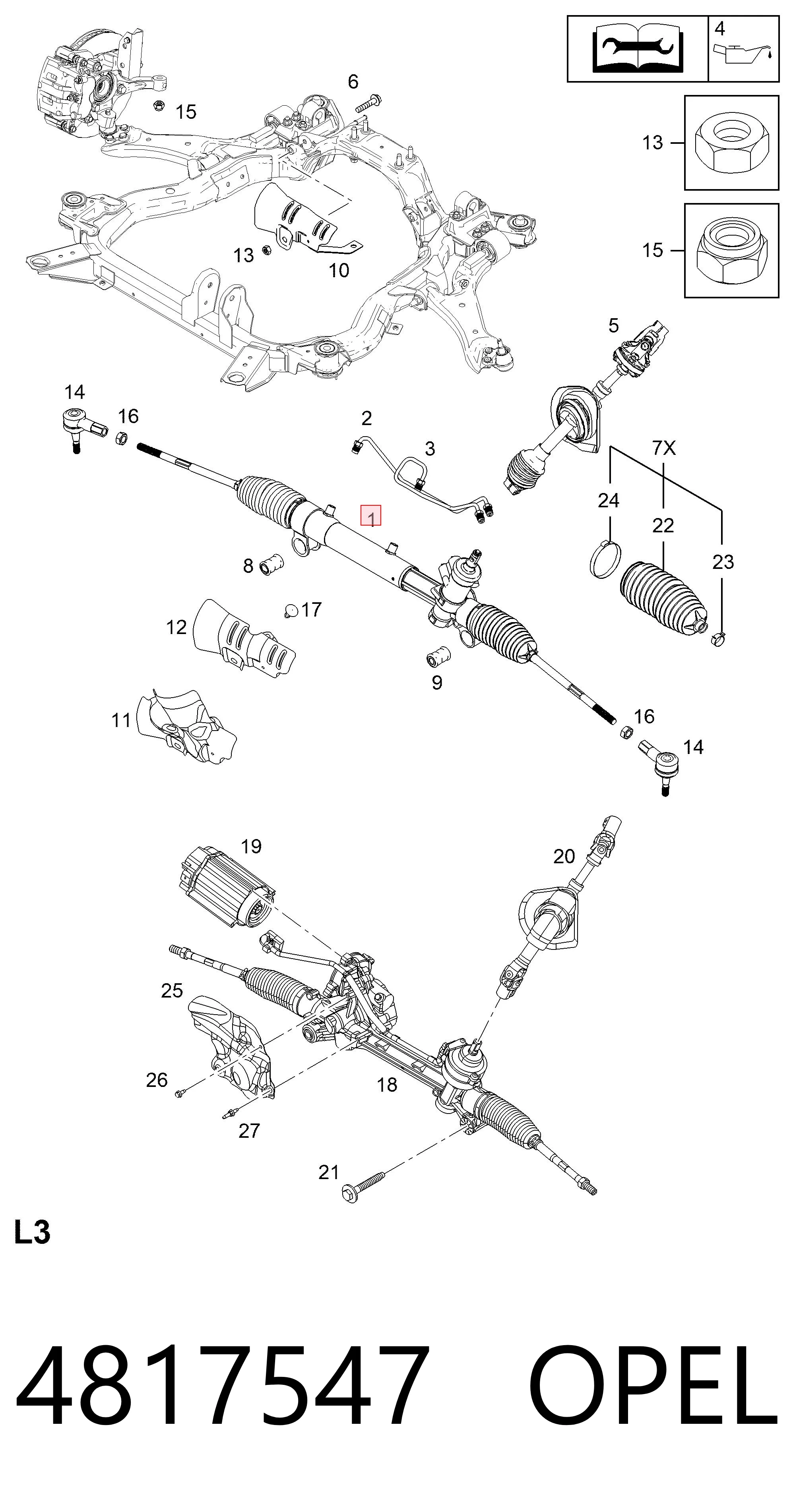 4817547 Opel Управление рулевое в сборе