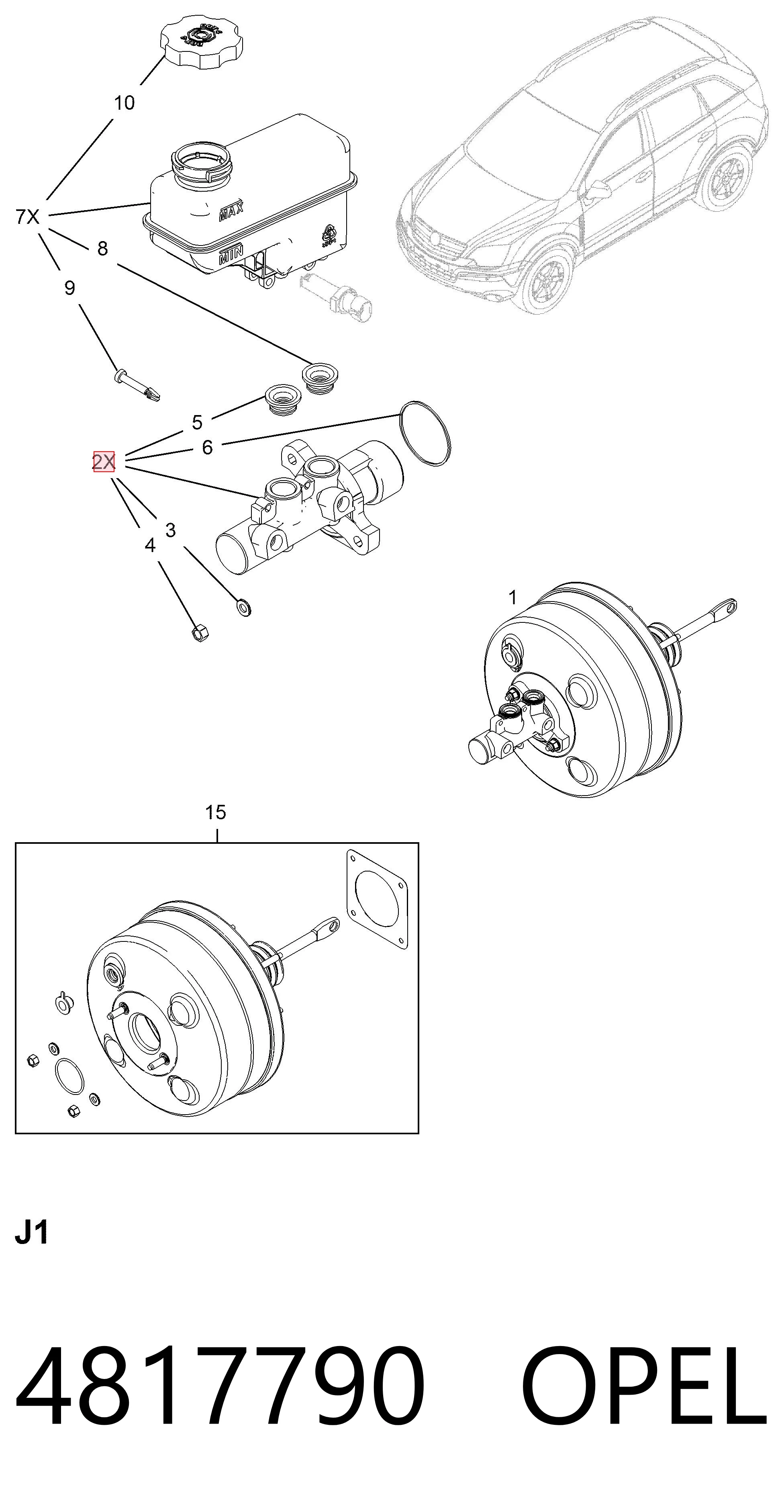 4817790 Opel Цилиндр тормозной, главный