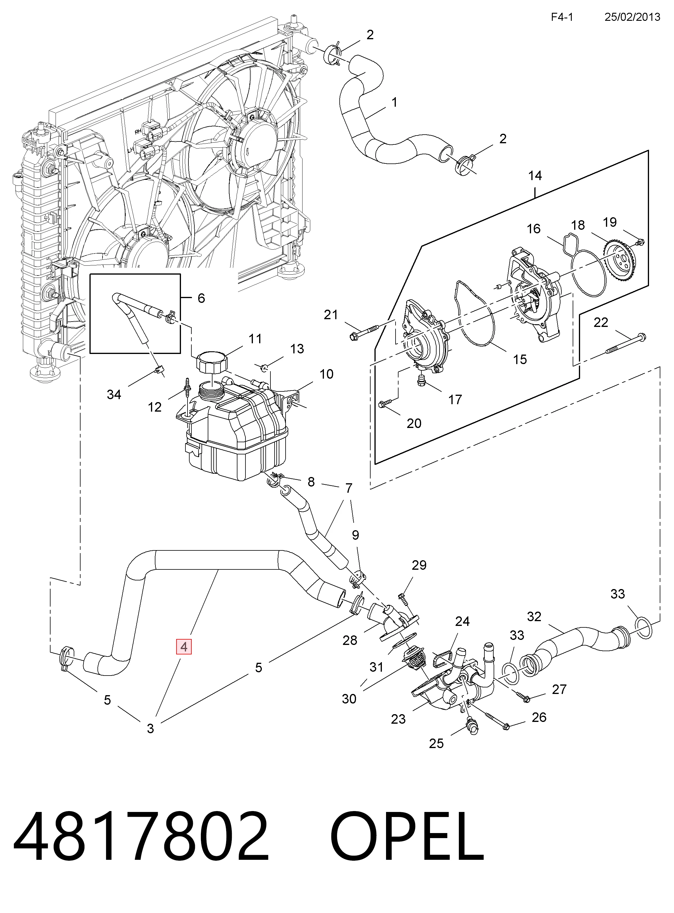 96838149 Peugeot/Citroen Патрубок радиатора охлаждения нижний
