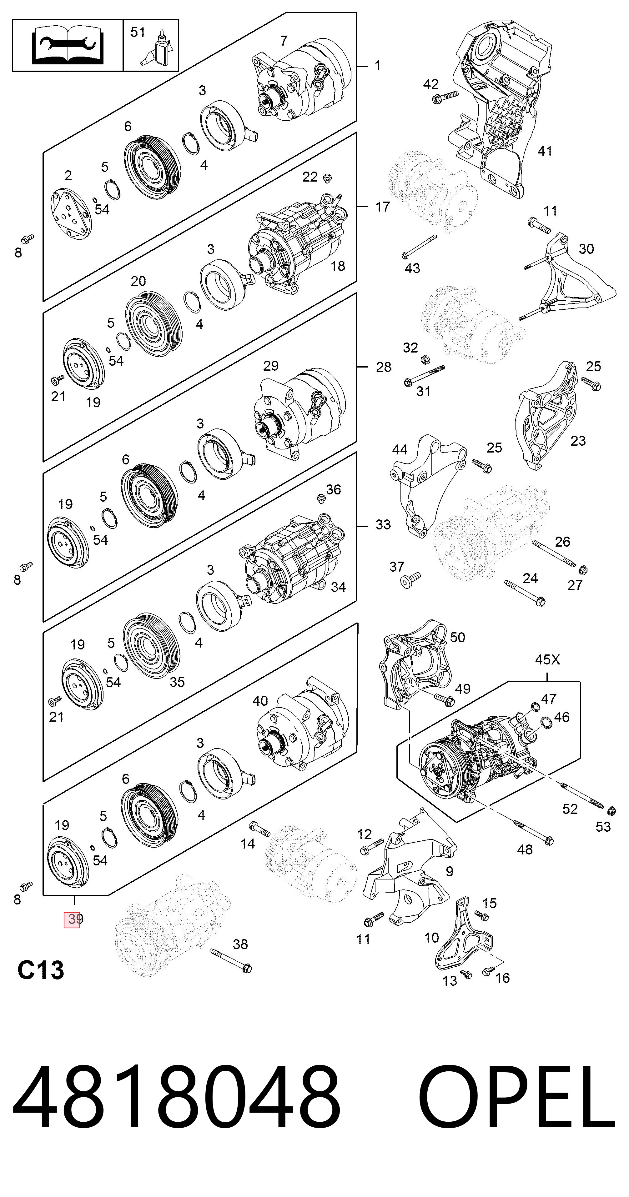 4818048 Opel Компрессор хладагента