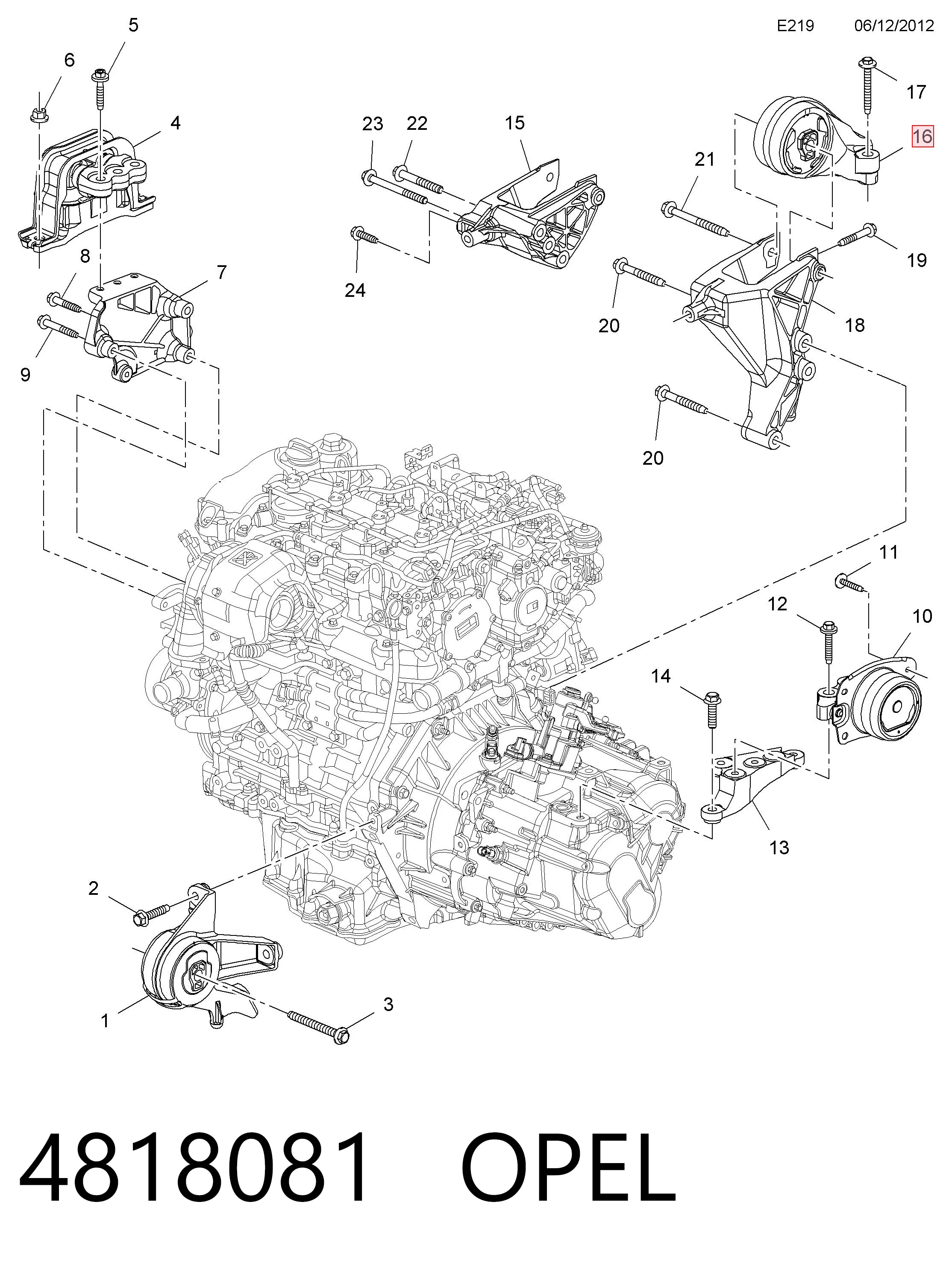 25888331 General Motors Задняя подушка двигателя