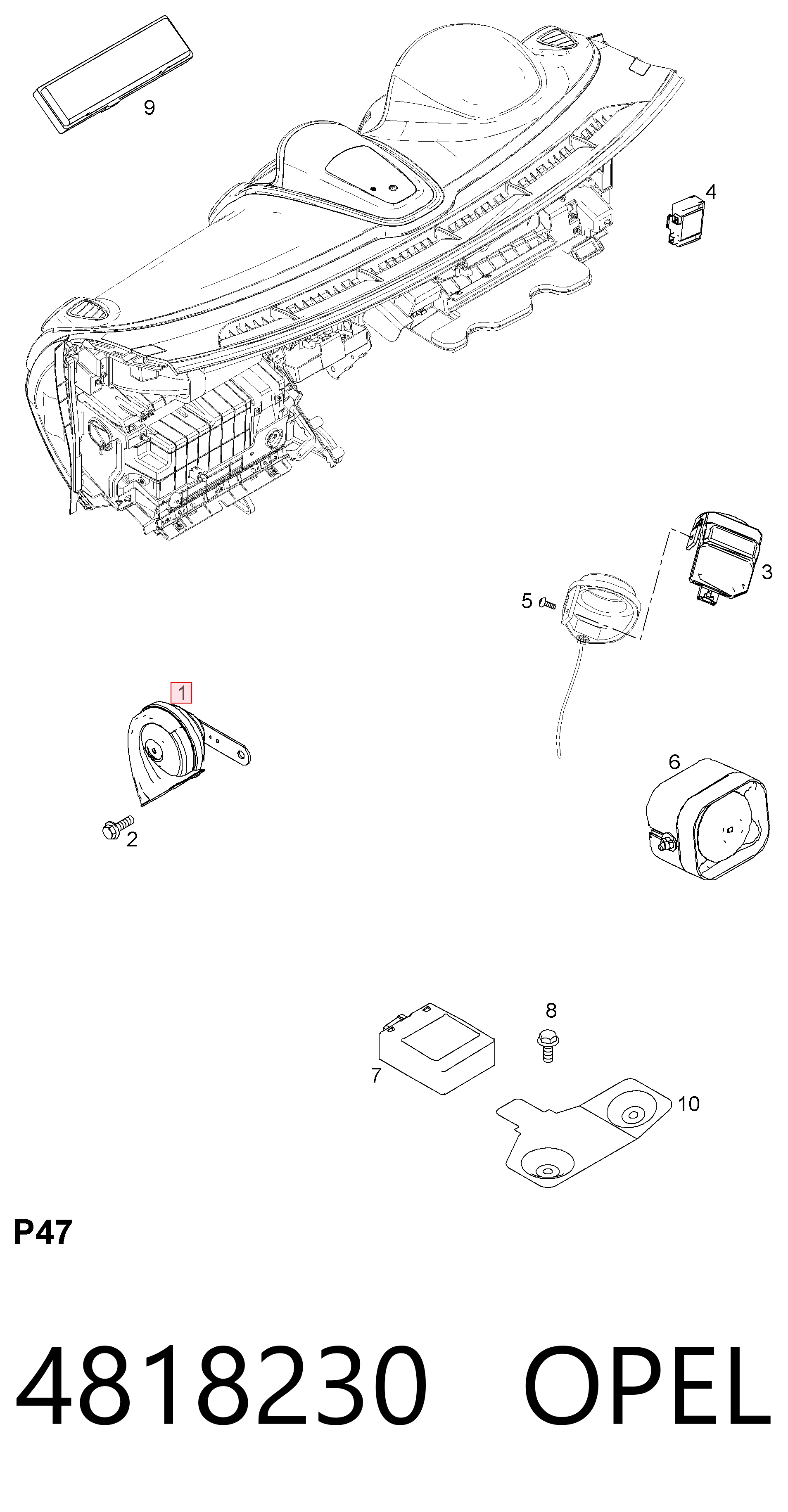 Автомобильный клаксон Opel 20871598 цена, от 10.16 USD