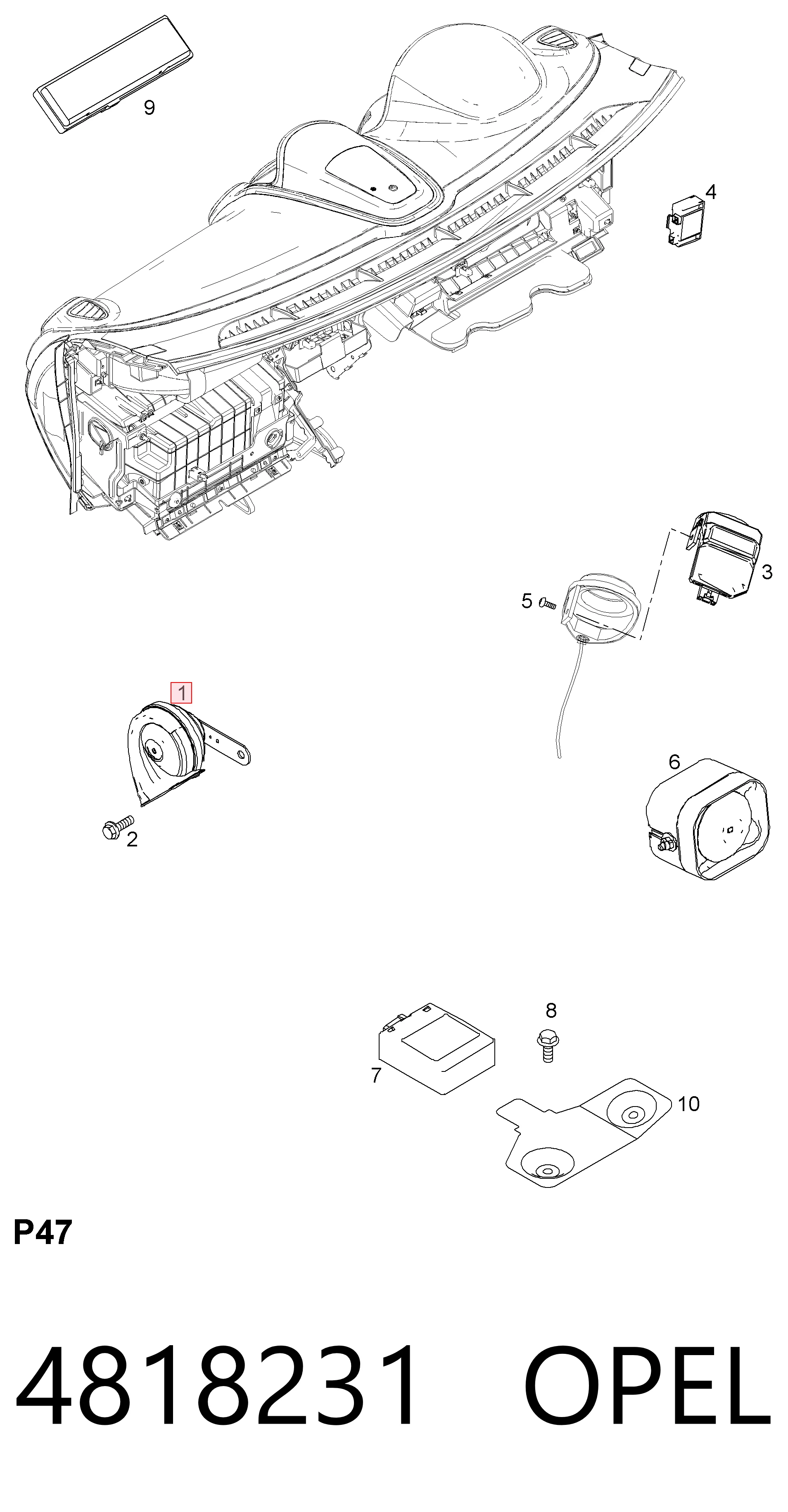 Автомобильный клаксон Opel 20871599 цена, от 10.16 USD