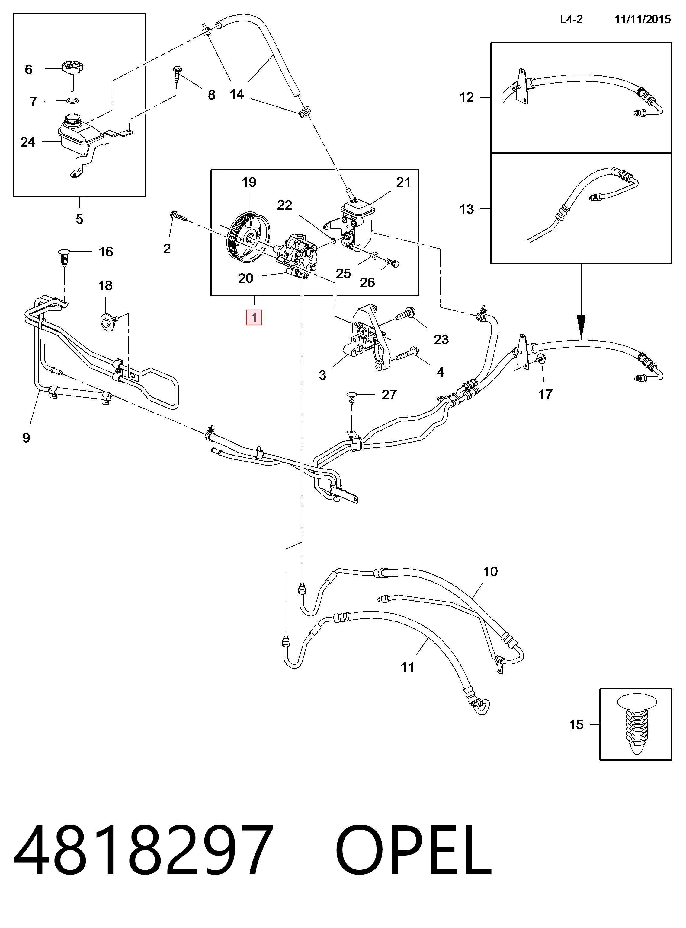 4818297 Opel ГУР руля