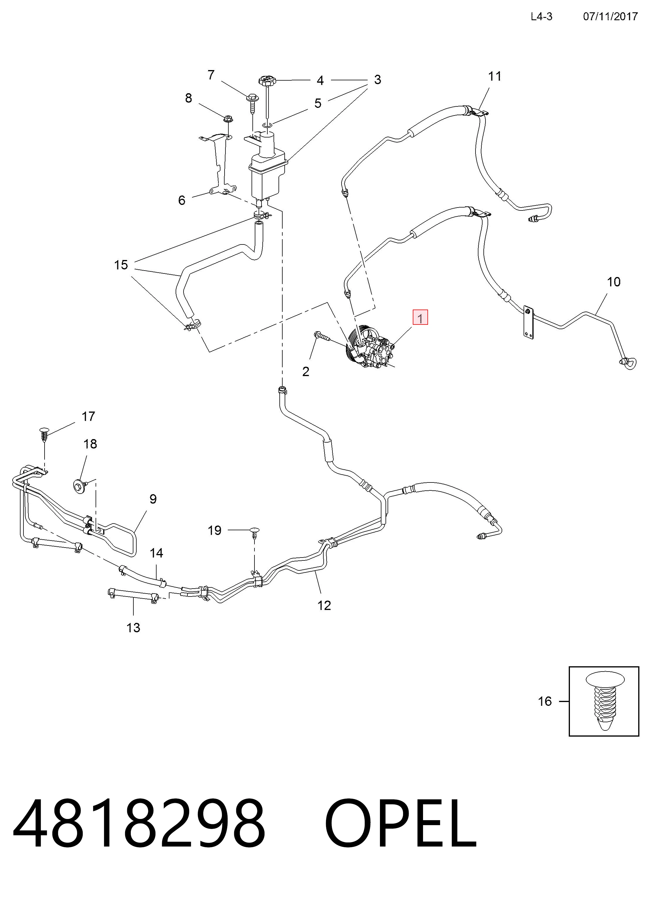 4818298 Opel ГУР руля