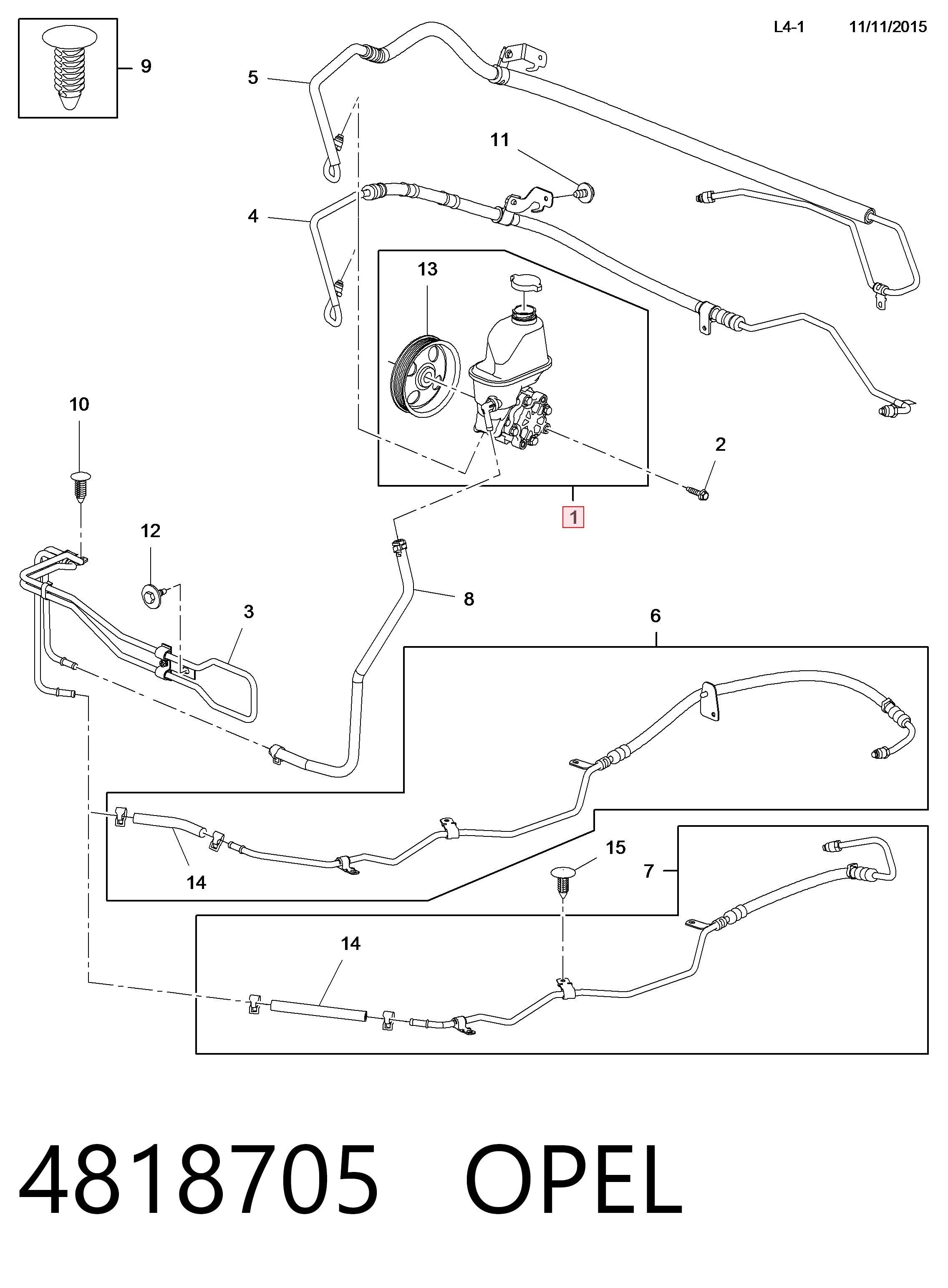 4818705 Opel ГУР руля