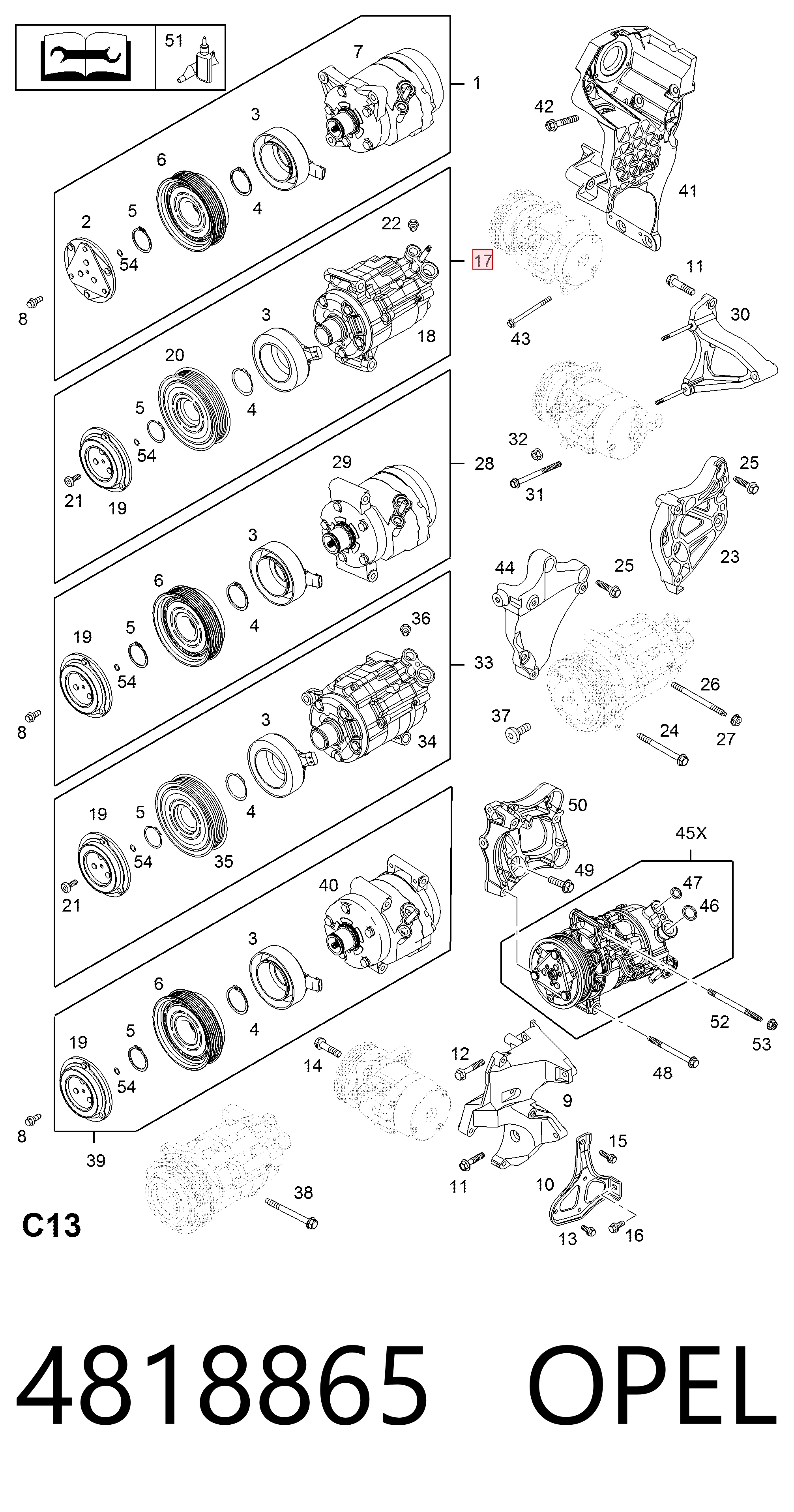 4818865 Opel Компрессор хладагента