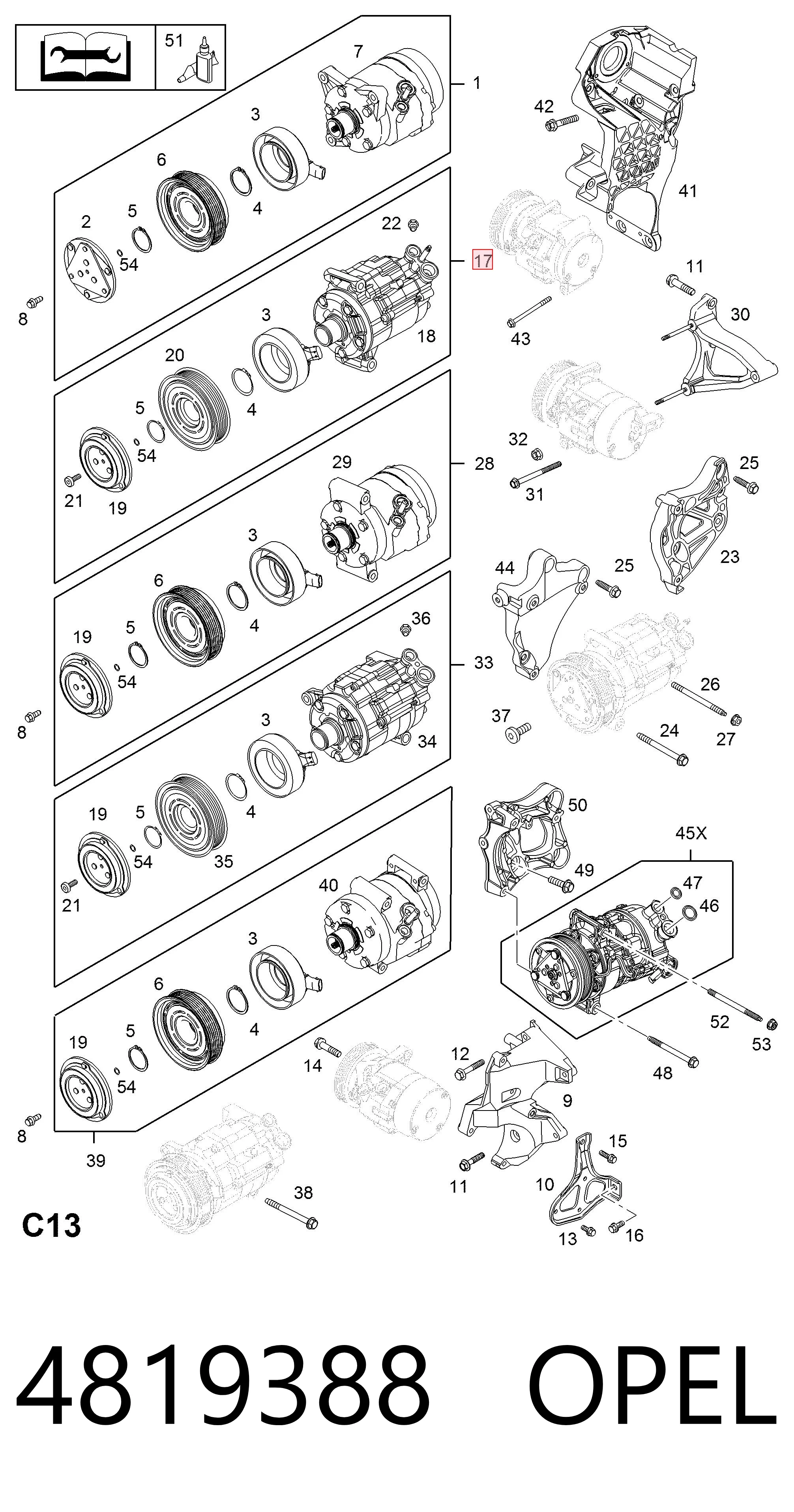 4819388 Opel Компрессор хладагента