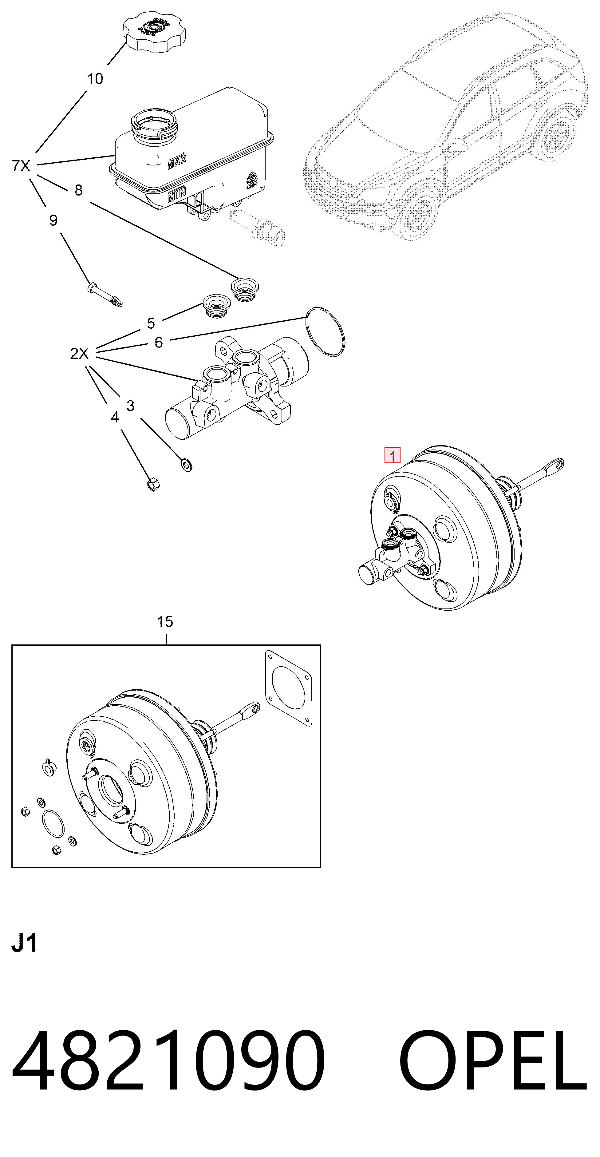 Купить 94551951 Opel Цилиндр тормозной колесный