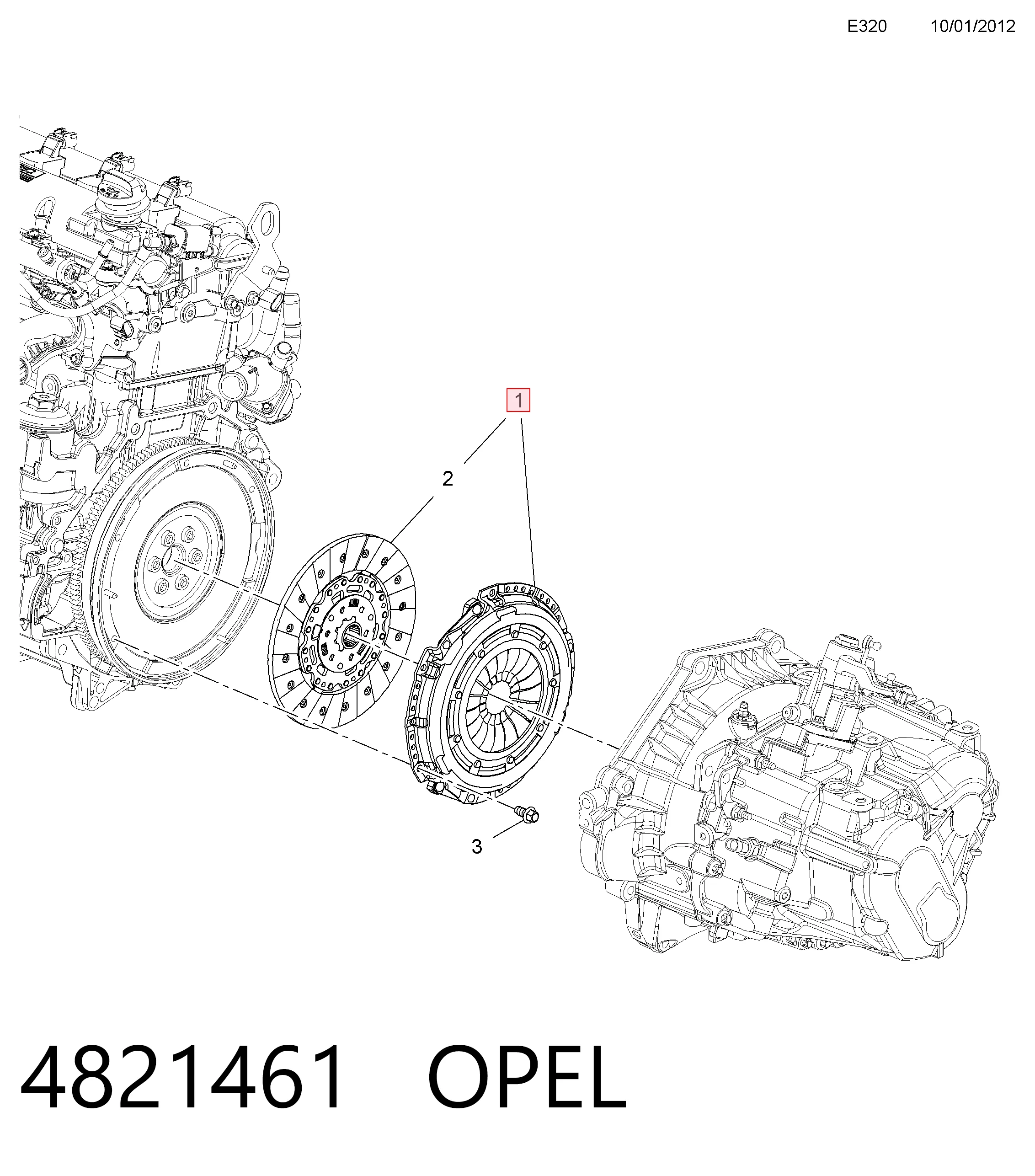 Комплект сцепления (3 части) Opel 24268466 цена, от 141.81 USD