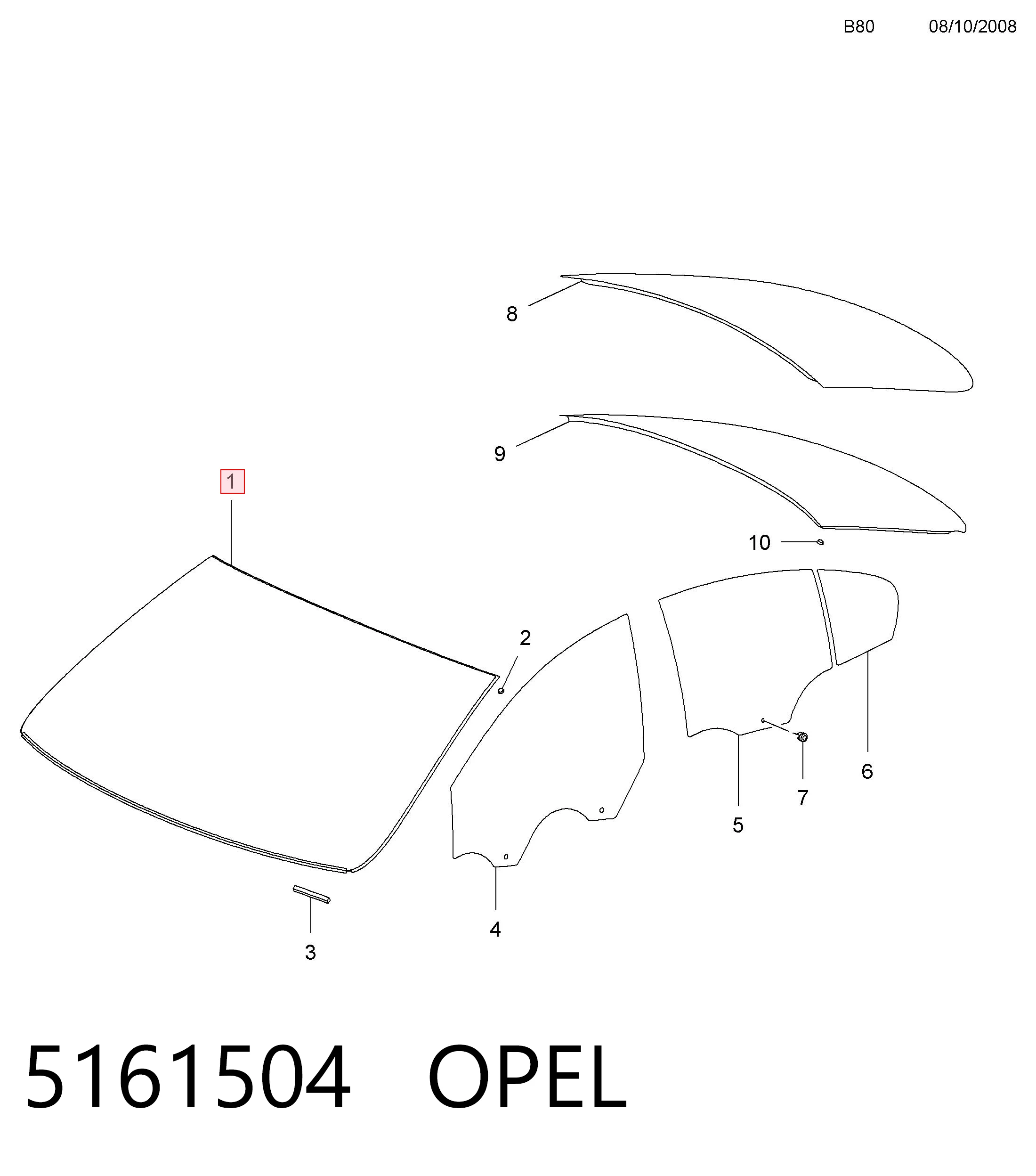 Автостекло на Opel Insignia A G09