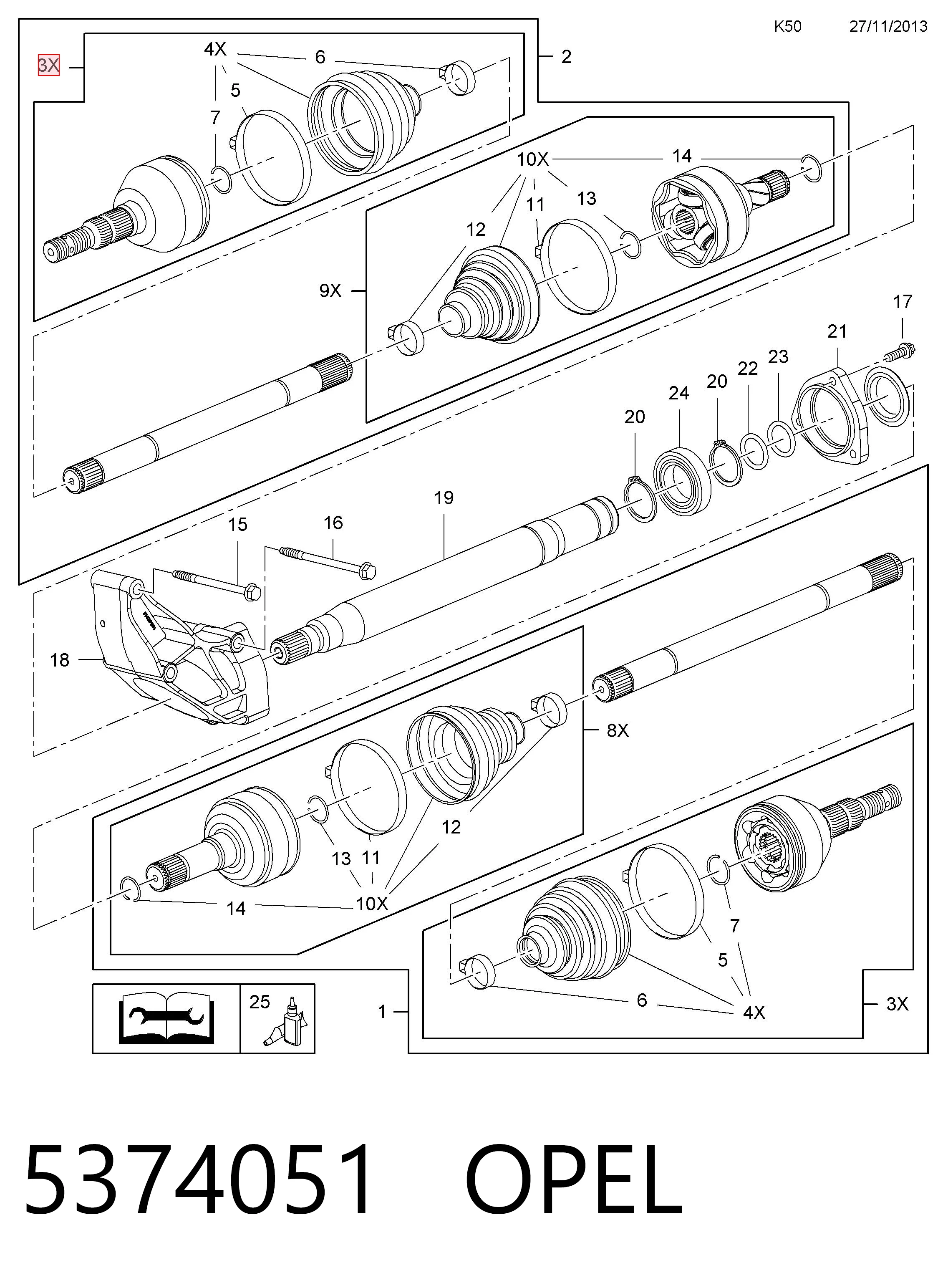 13335209 Opel Наружная граната