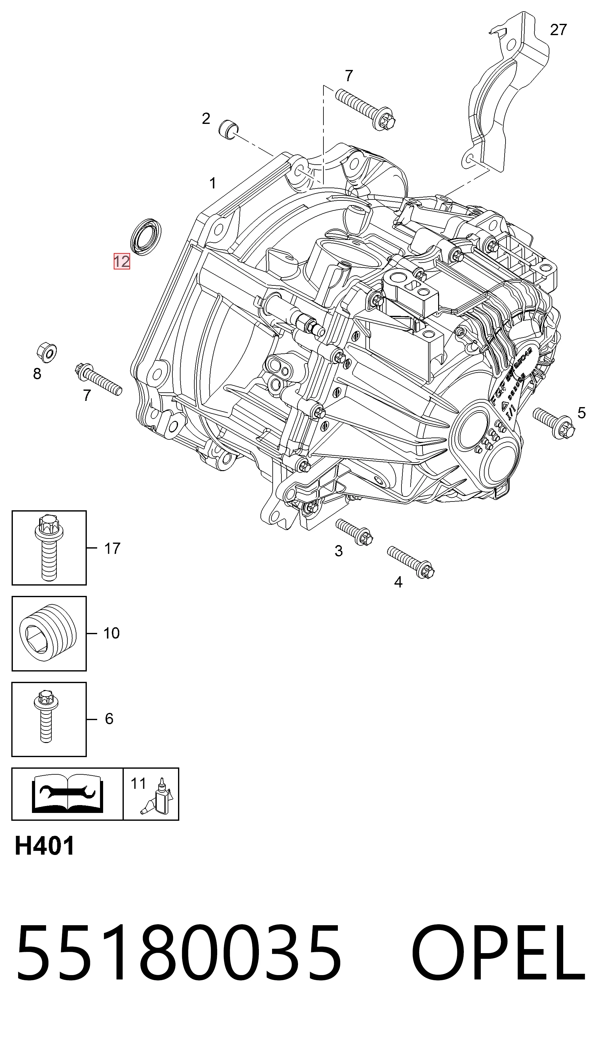 0714401 Opel Сальник АКПП/КПП входного/первичного вала