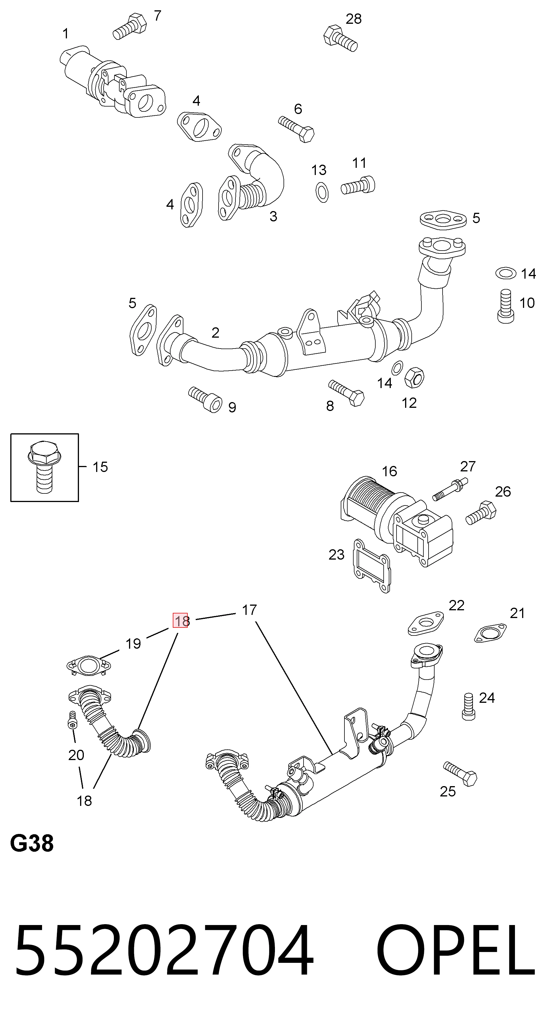 Шланг (патрубок) радиатор EGR, подача General Motors 5851405 цена, от 40.83 USD