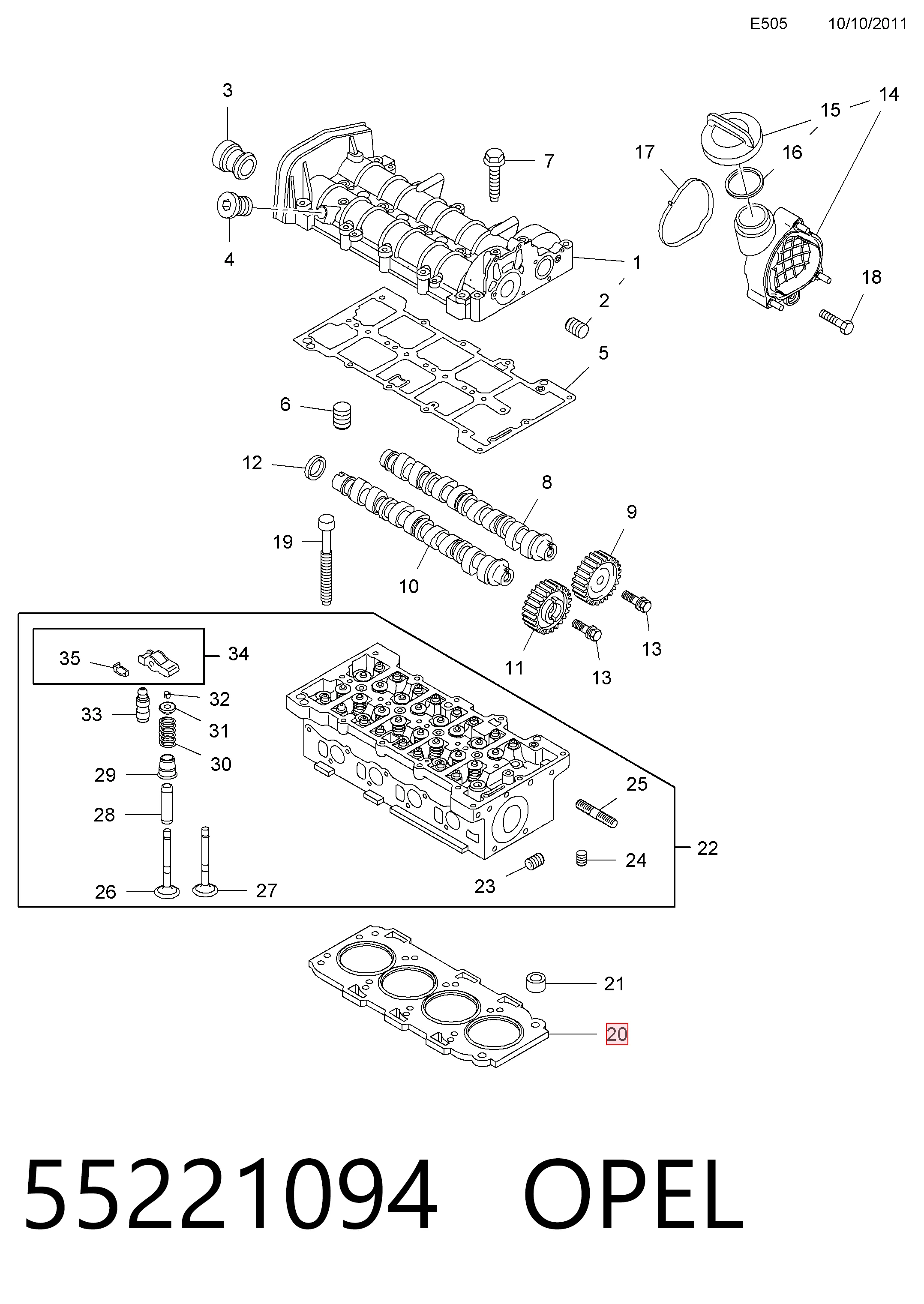 Купить 55208989 Peugeot/Citroen Прокладка ГБЦ