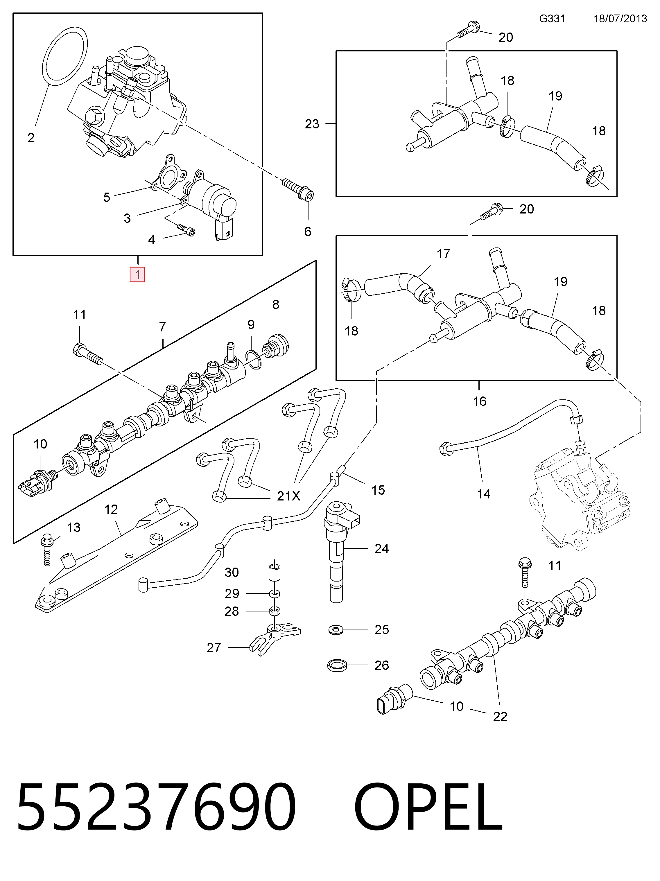 55237690 Opel Насос топливный высокого давления (ТНВД)