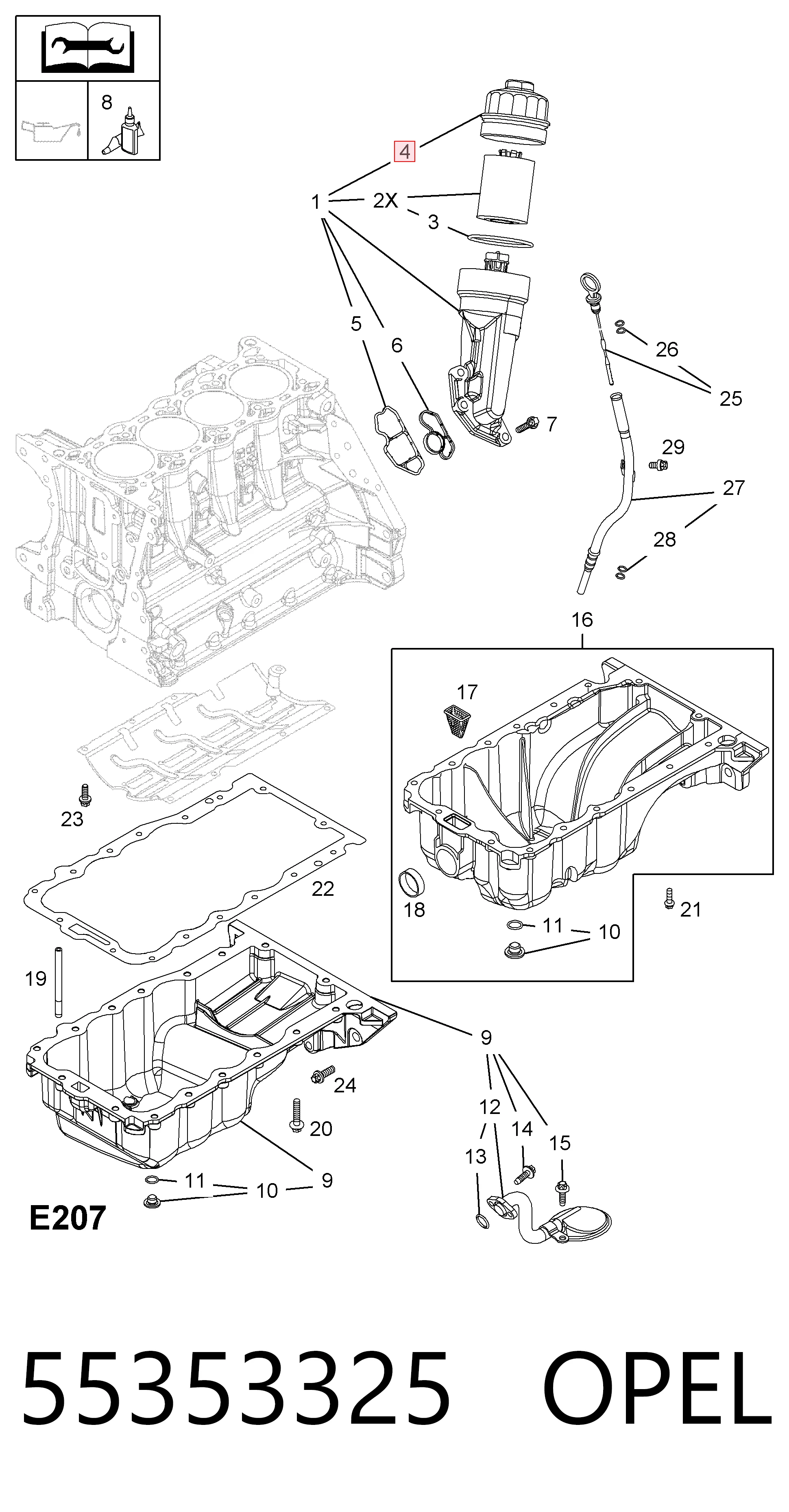 55353325 Opel Крышка масляного фильтра