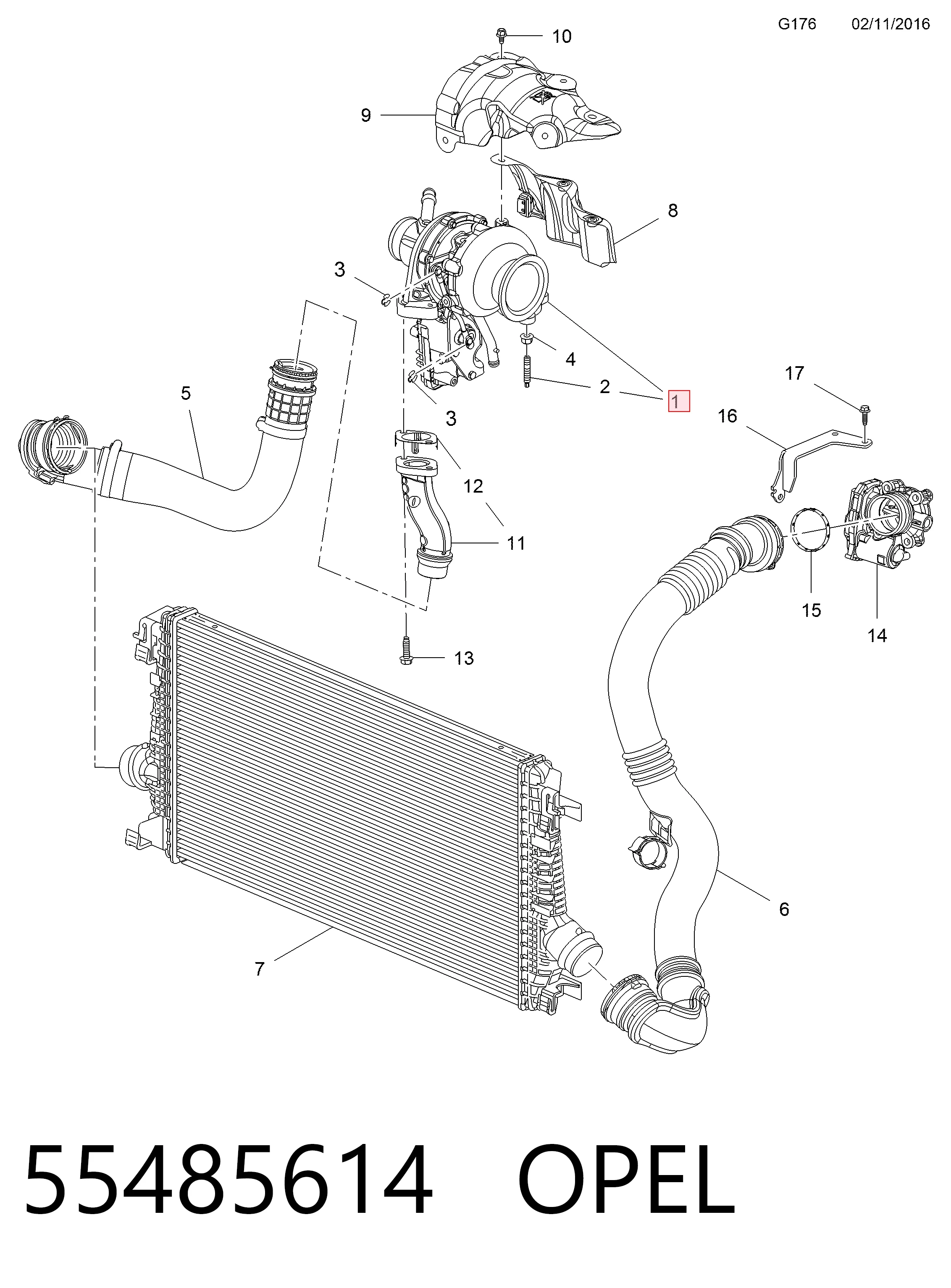 Турбина 55487664 Peugeot/Citroen