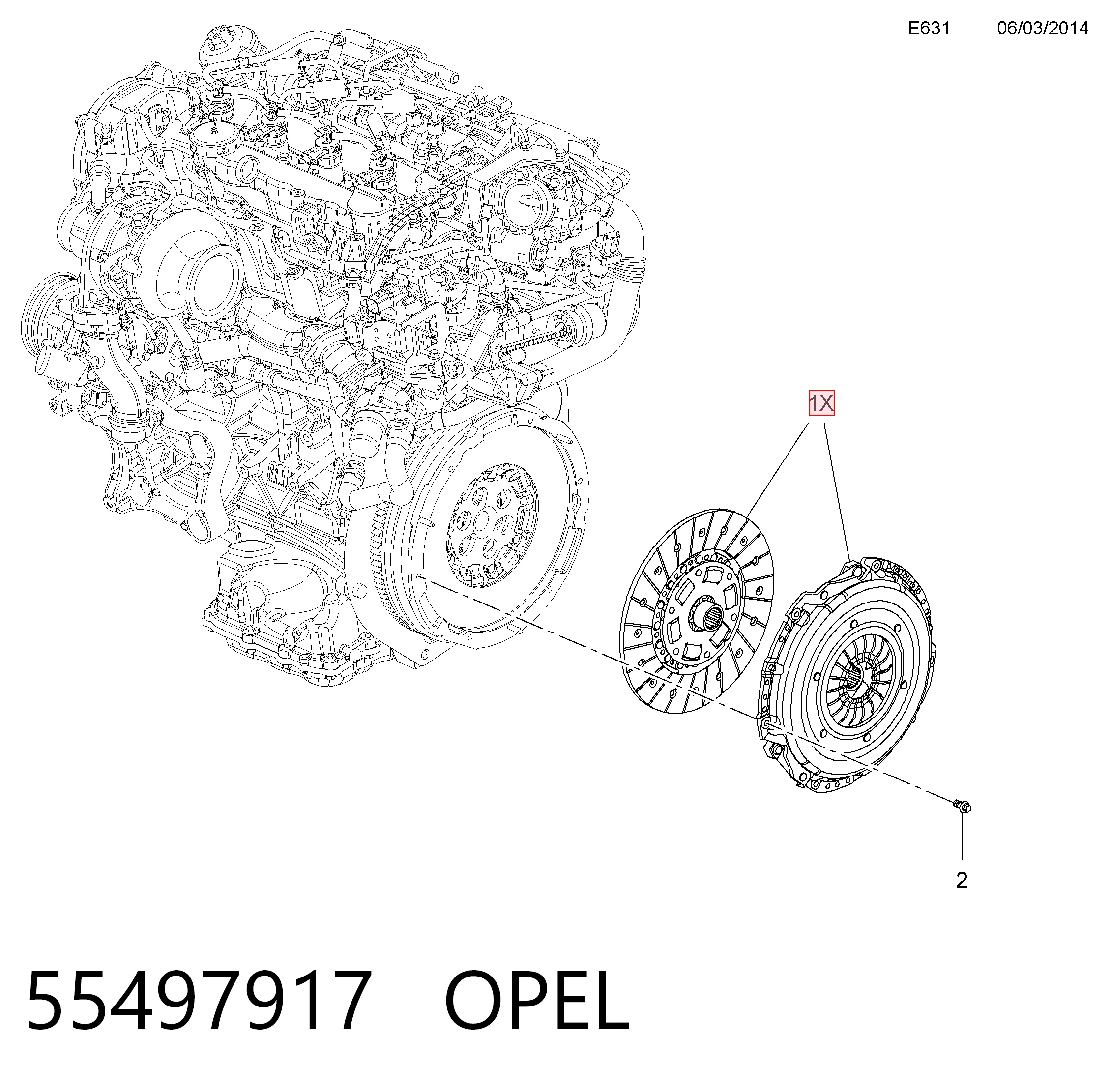 55485234 General Motors Сцепление в сборе