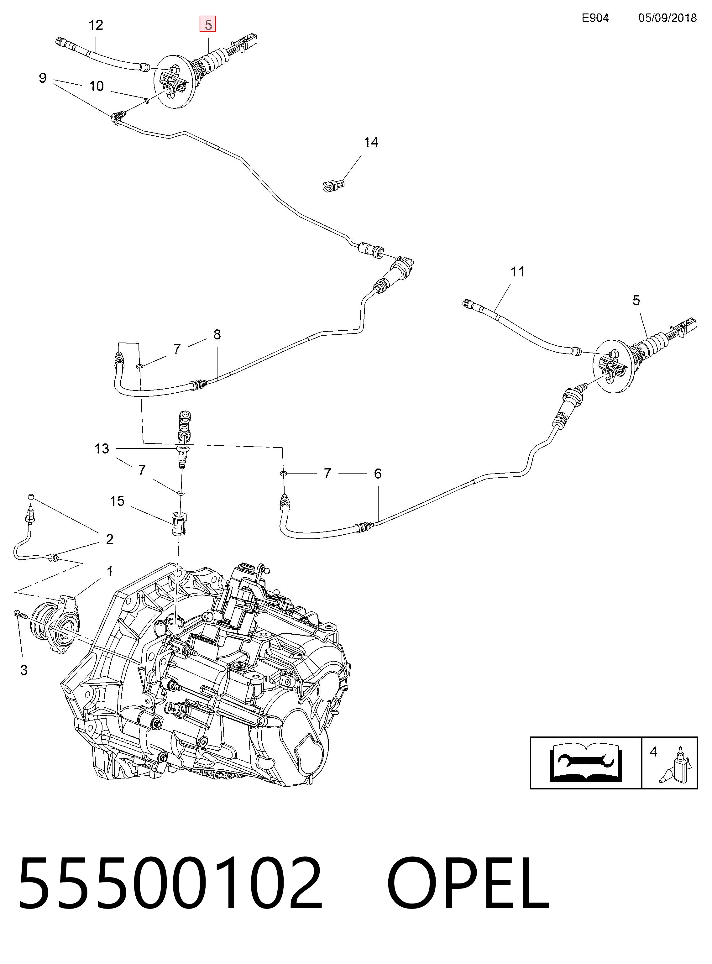 55500102 Opel Цилиндр сцепления, главный