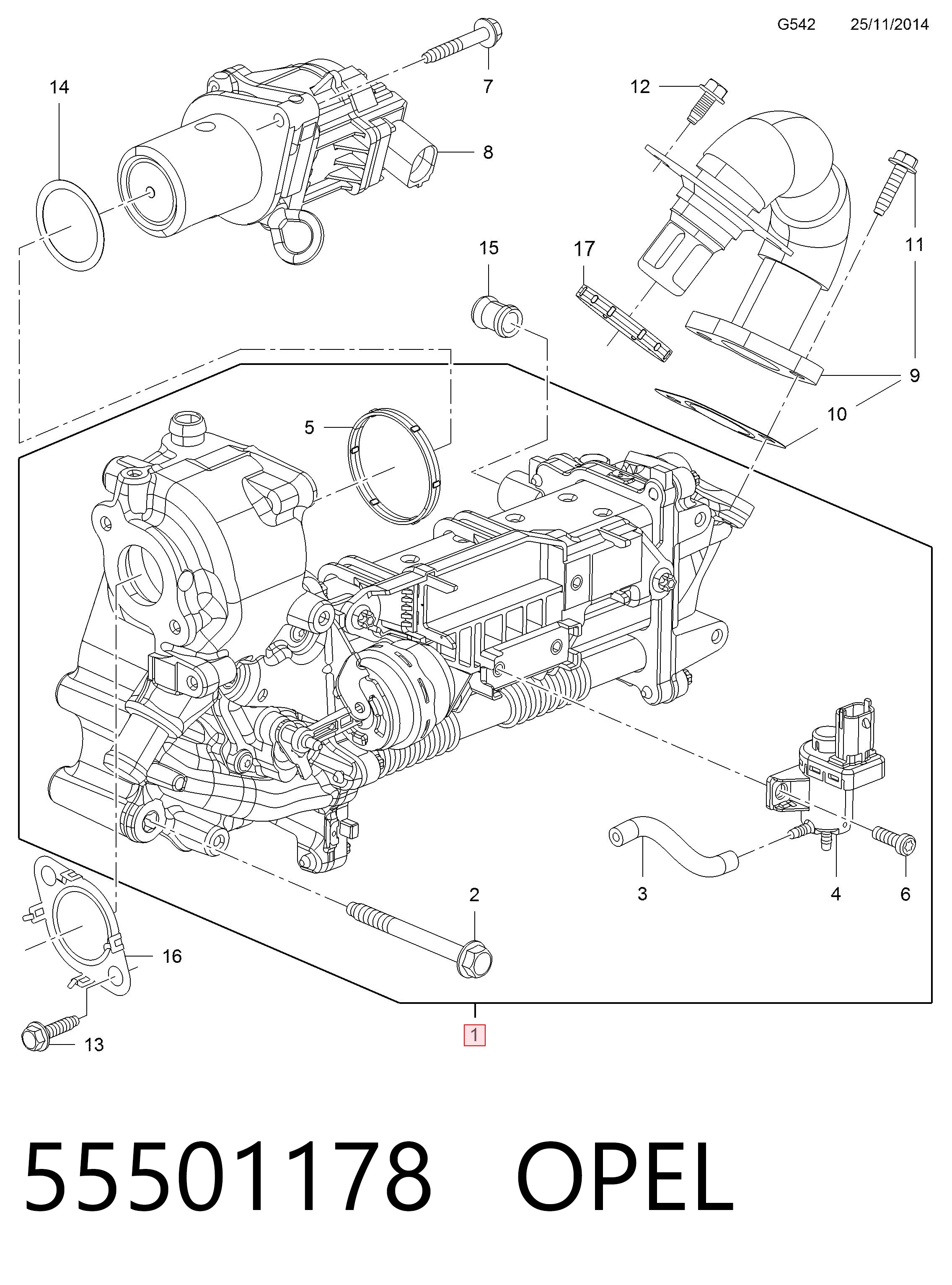 55501178 General Motors Радиатор системы EGR