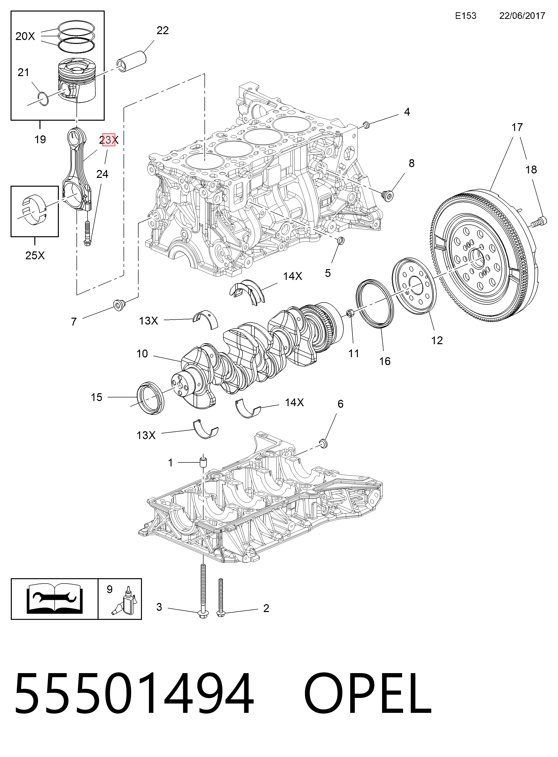 55501494 Peugeot/Citroen Шатун двигателя