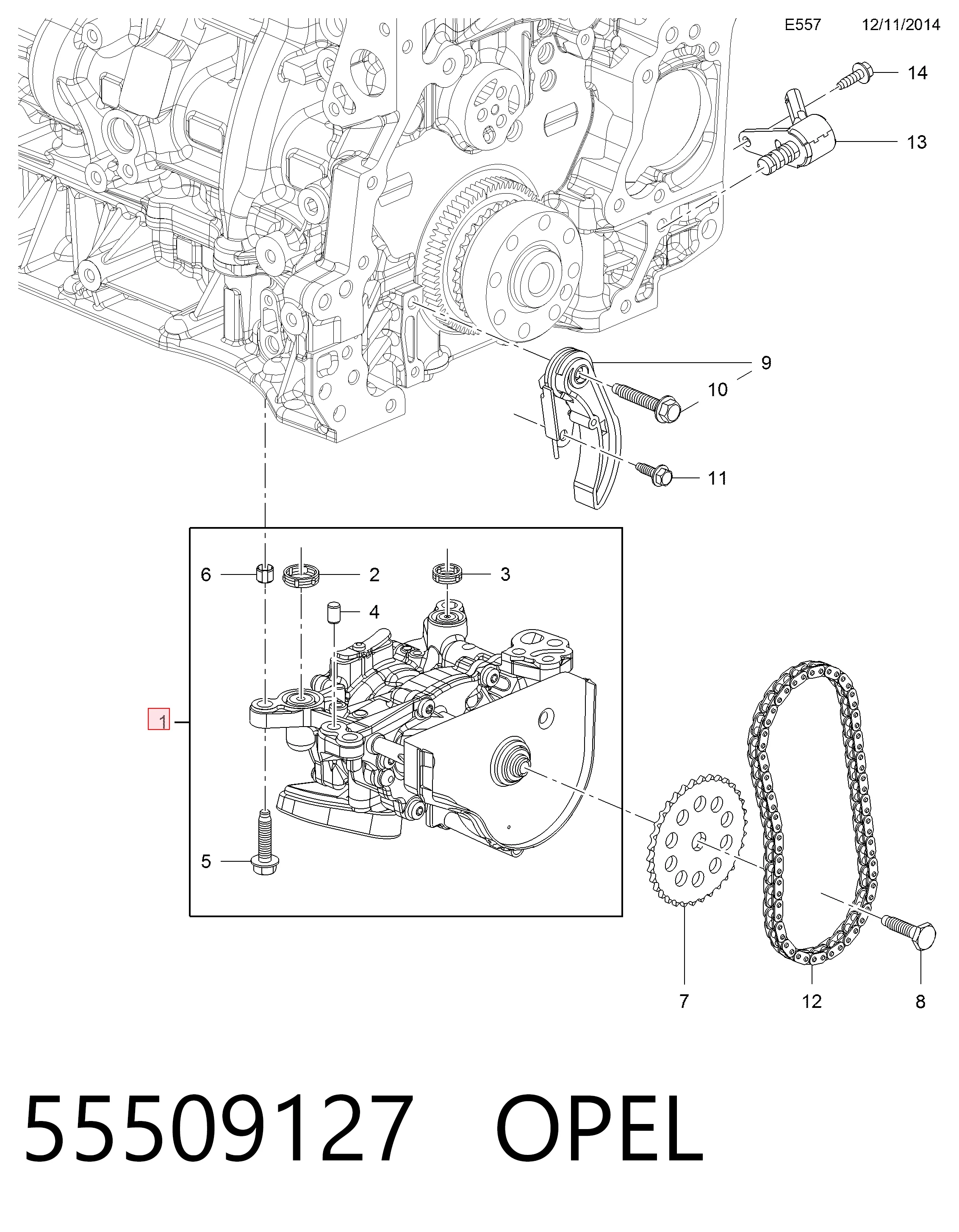 55509127 Opel Масляный насос двигателя