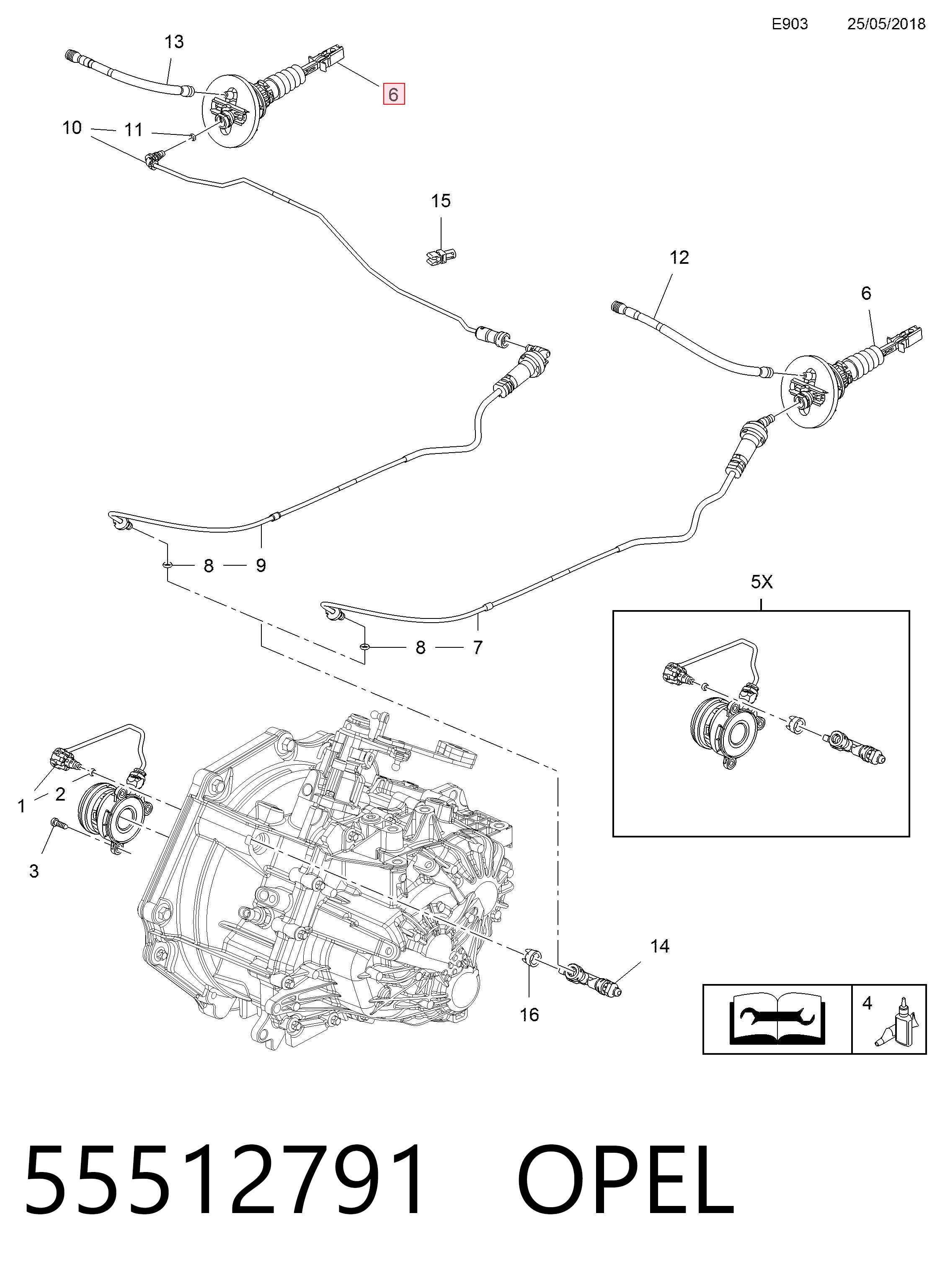55512791 Opel Цилиндр сцепления, главный