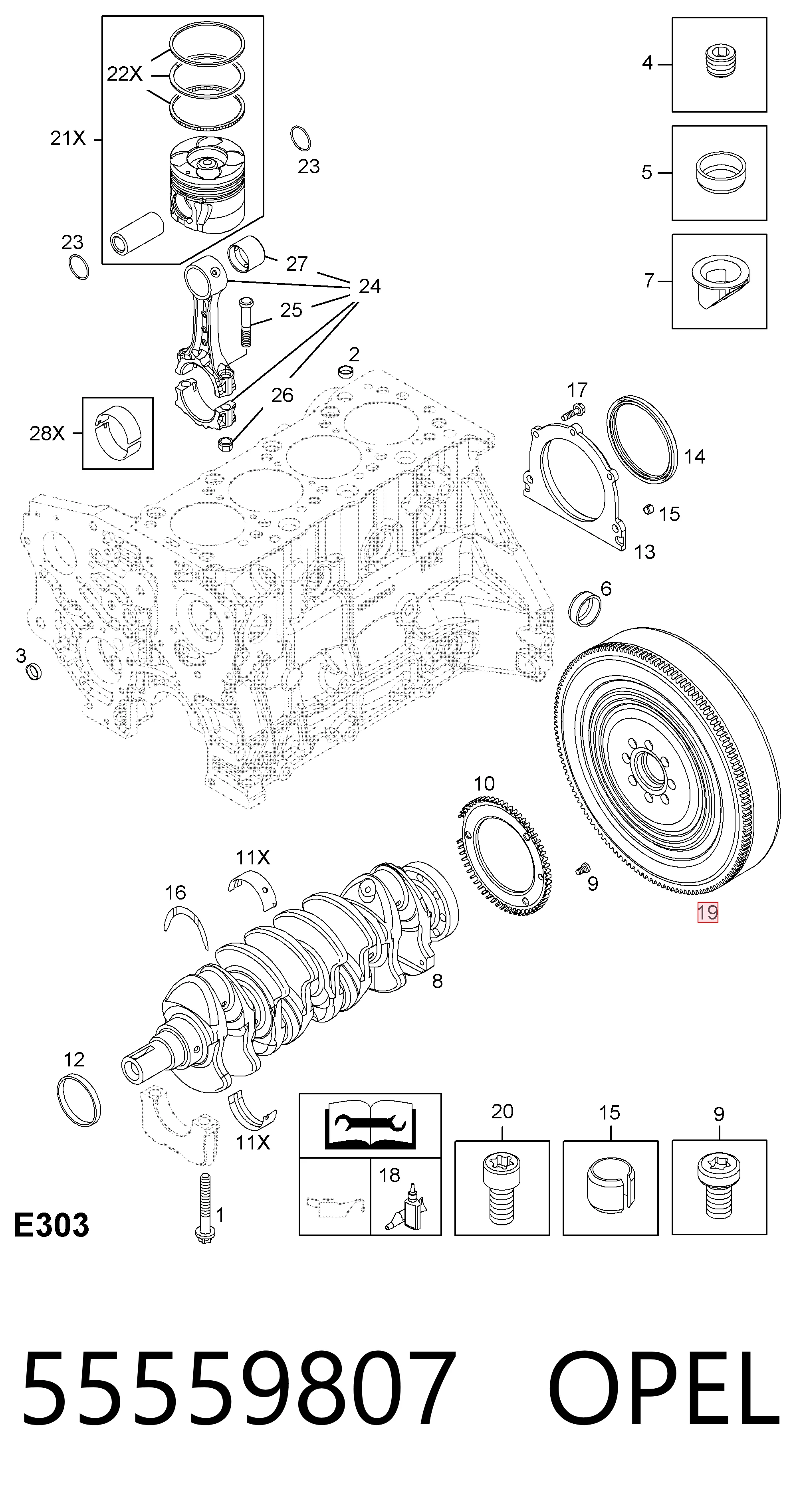 Купить 55578094 Peugeot/Citroen Маховик с зубчатым ободом