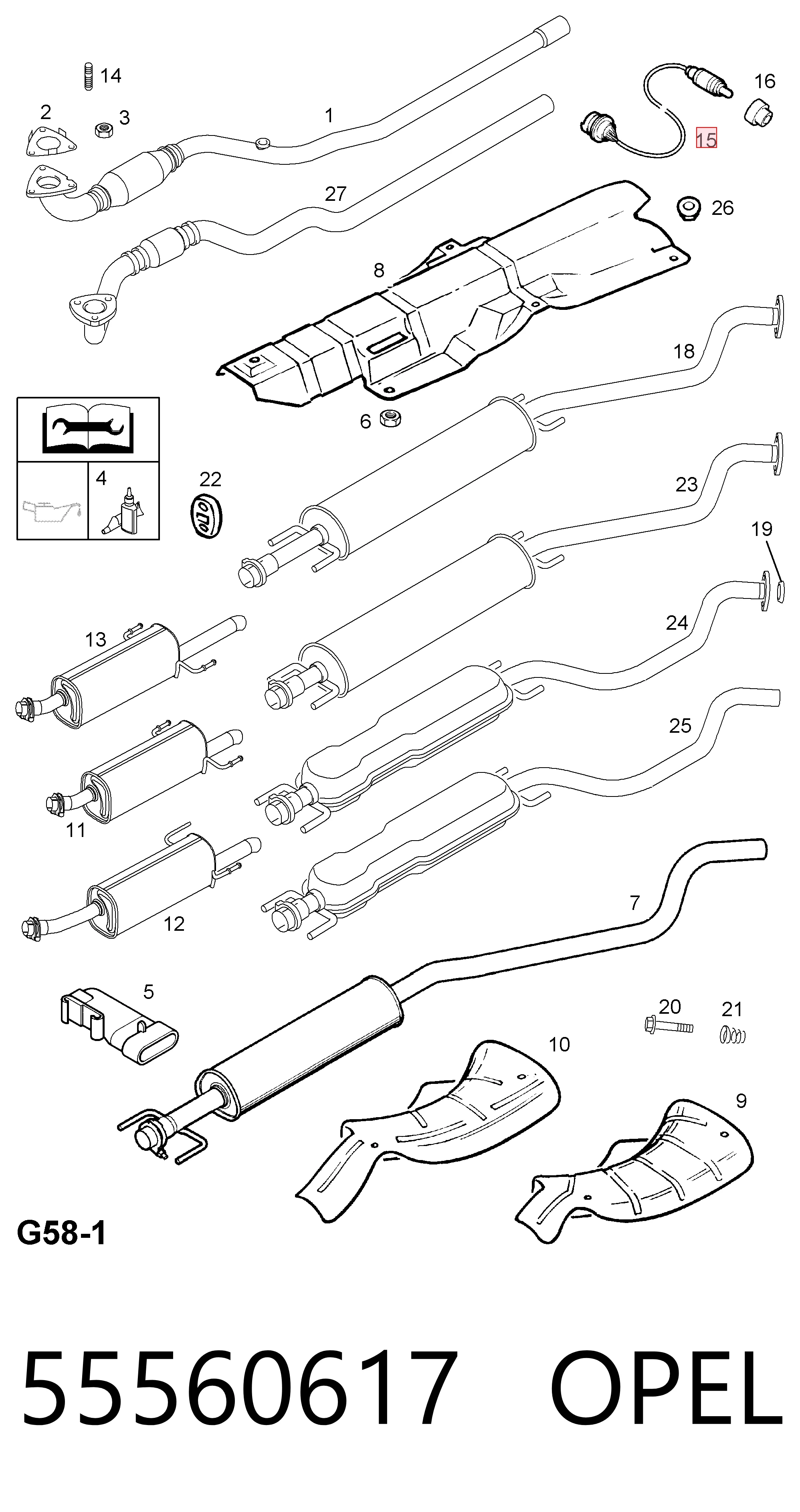 Датчик кислорода после катализатора OSM015 Magneti Marelli