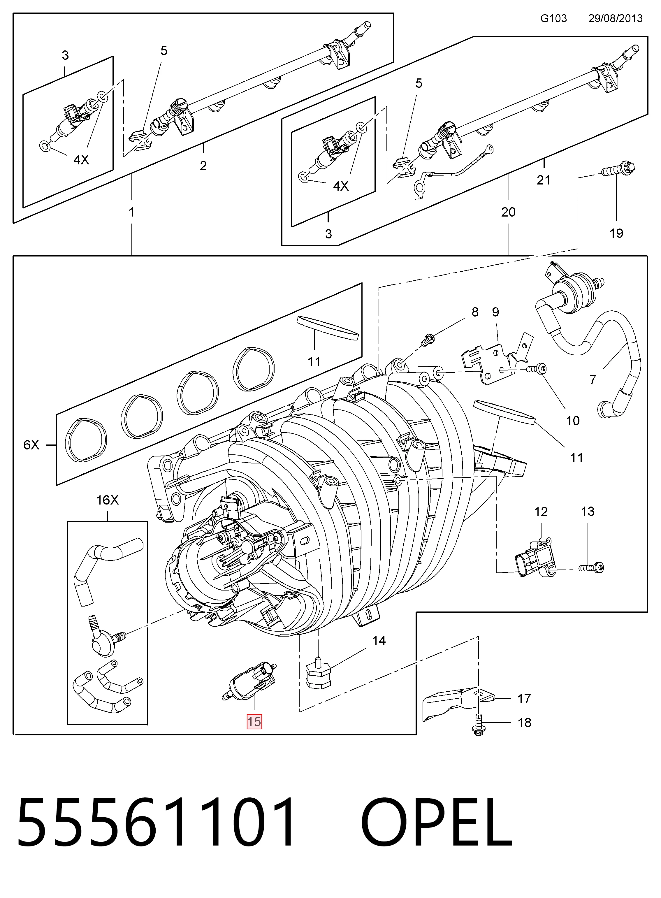 55561101 Opel Соленоид давления наддува
