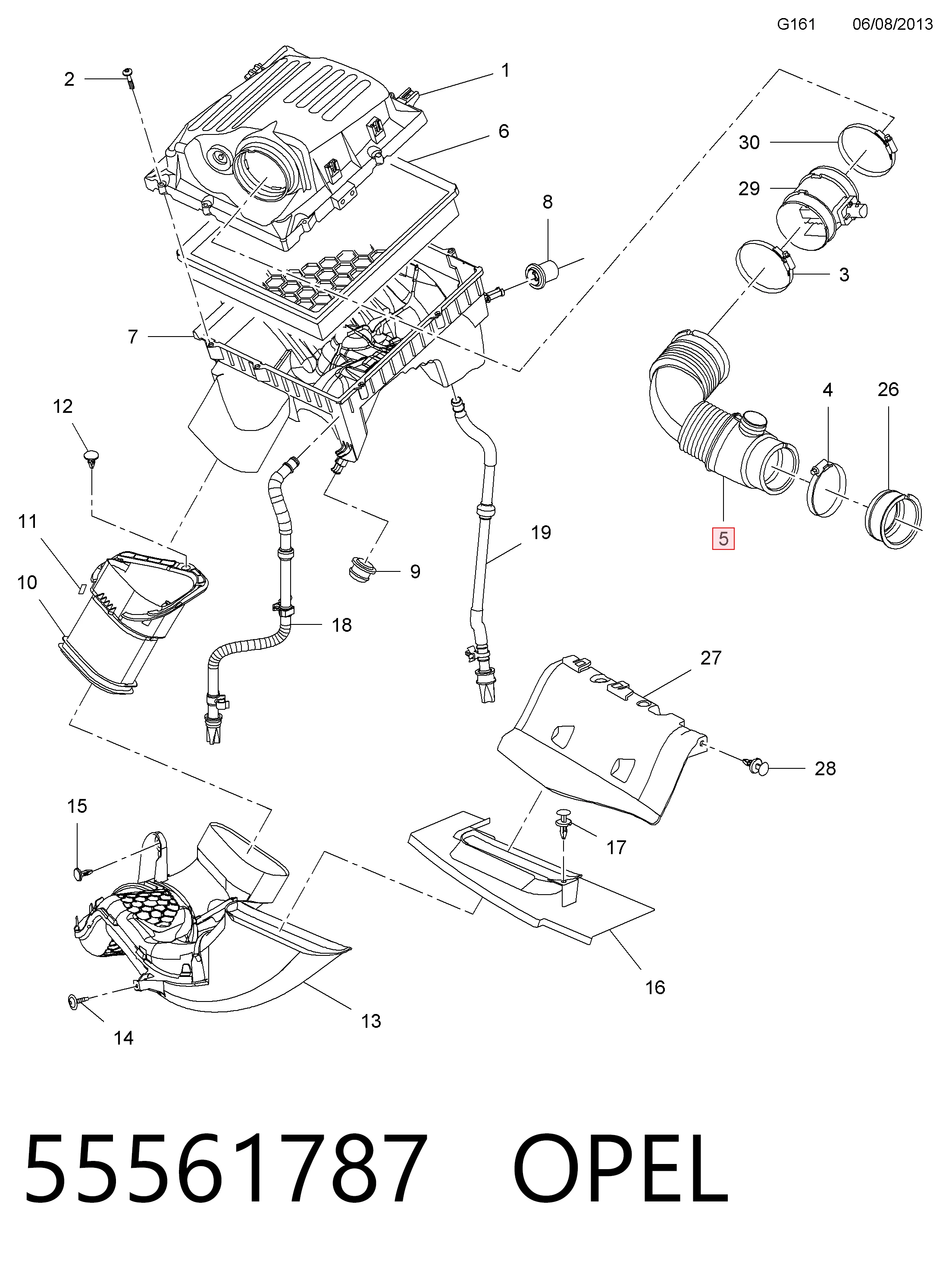 55561787 Peugeot/Citroen Воздушный патрубок расходомера