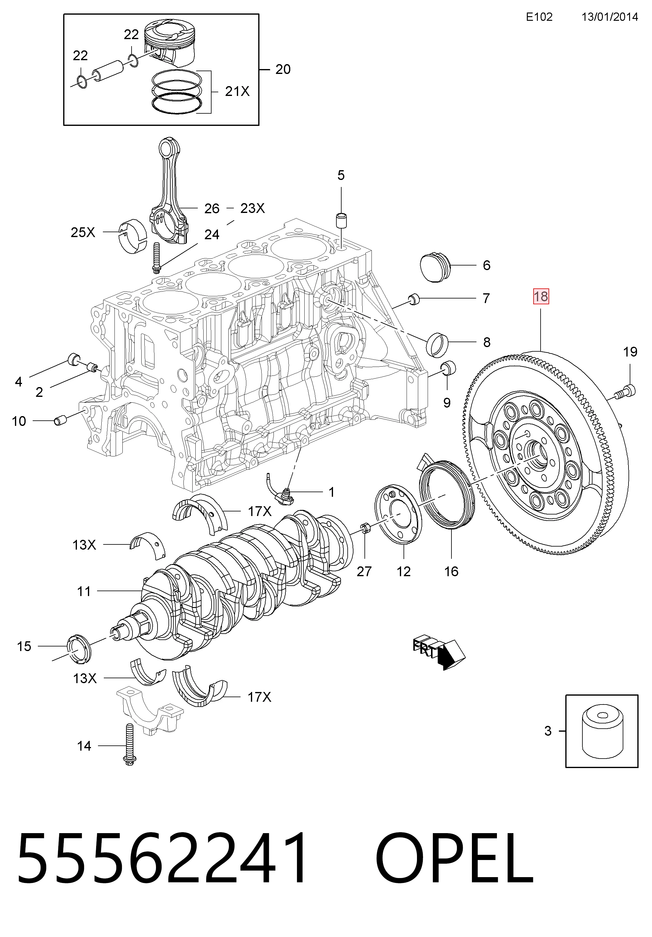 Купить 55563420 Peugeot/Citroen Маховик с зубчатым ободом