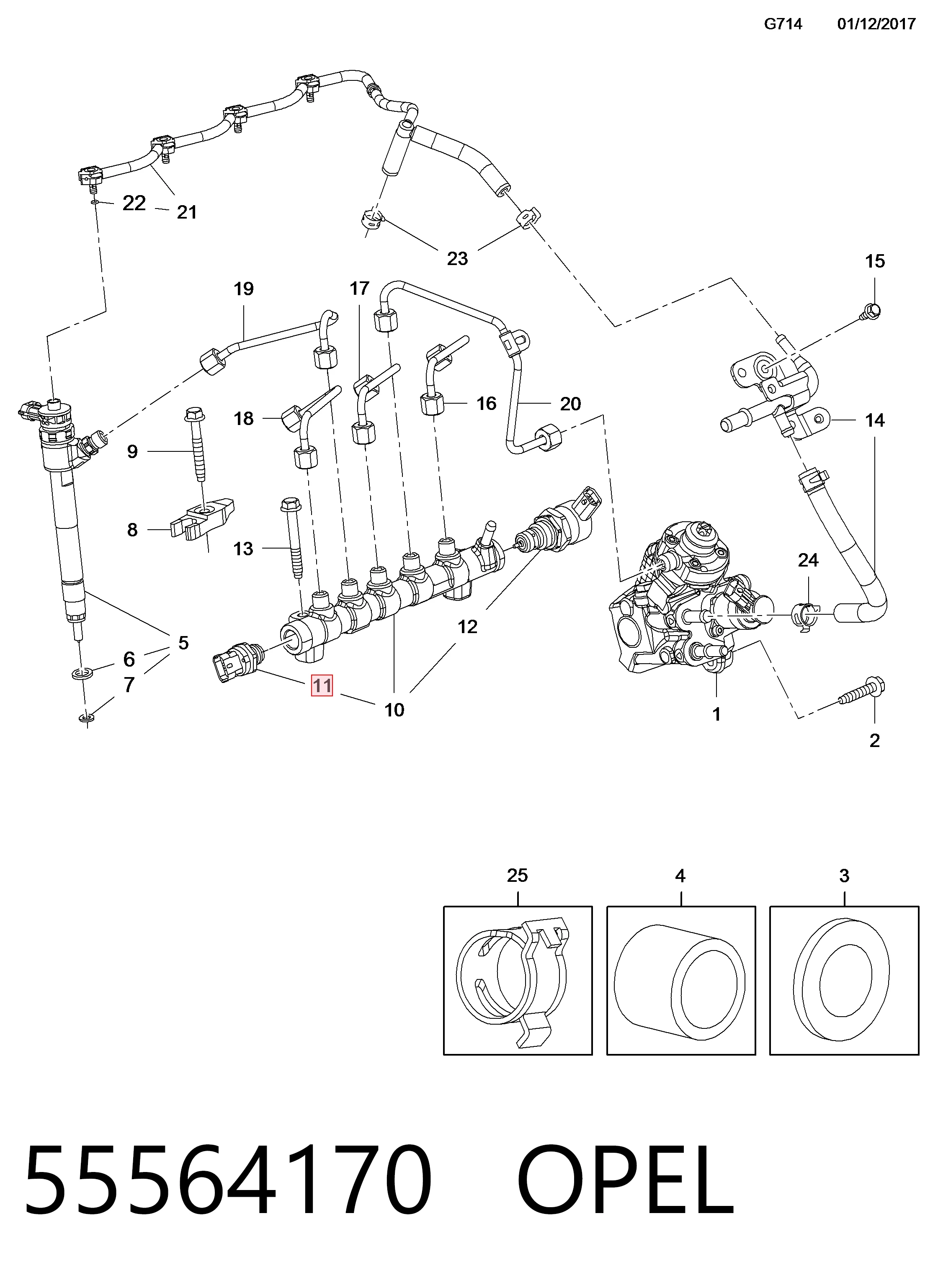 Регулятор давления топлива в топливной рейке Opel Zafira B минивэн (A05) (2005 - 2011) цена, от 38.05 USD