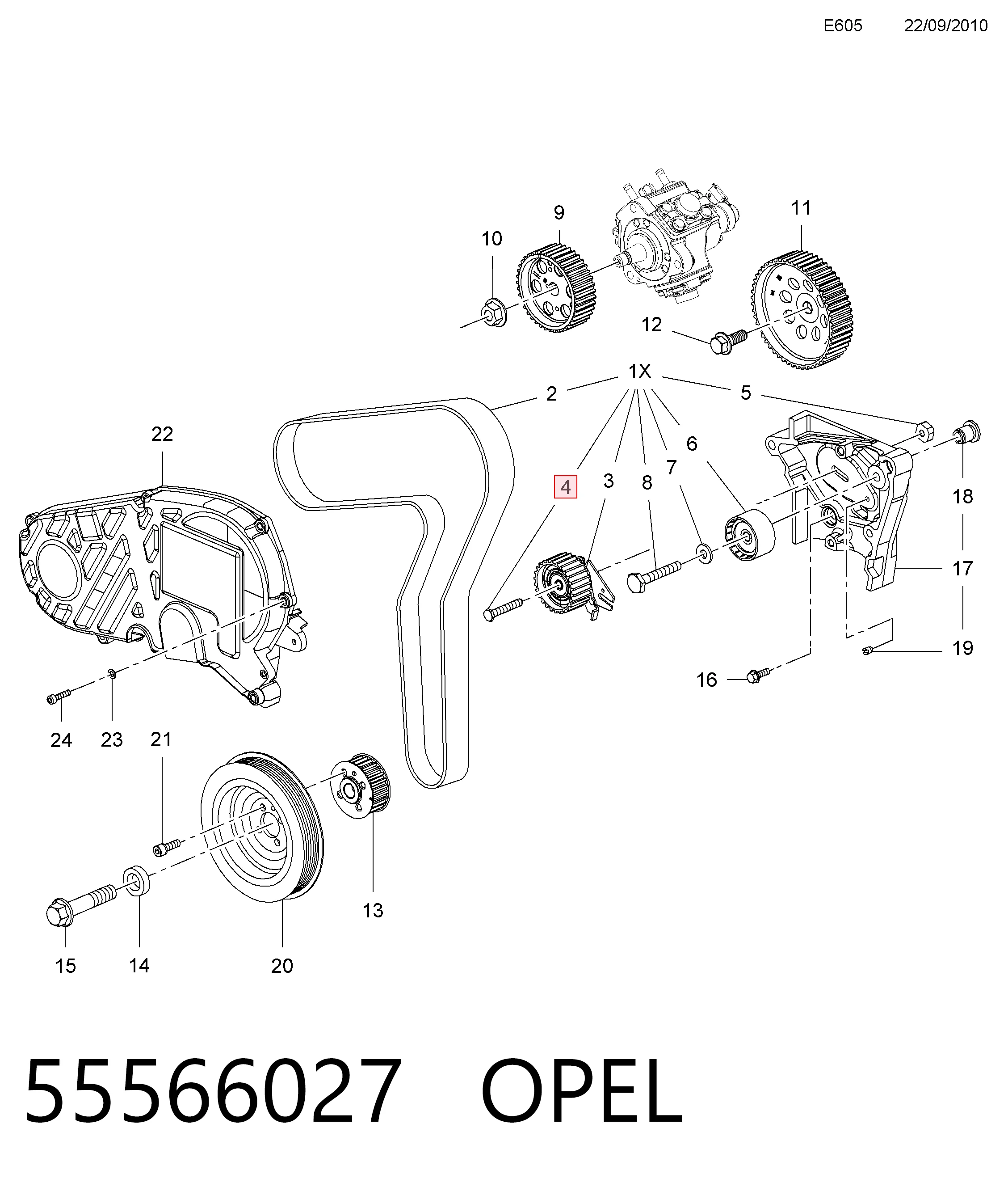 Купить 55566027 General Motors Комплект ГРМ