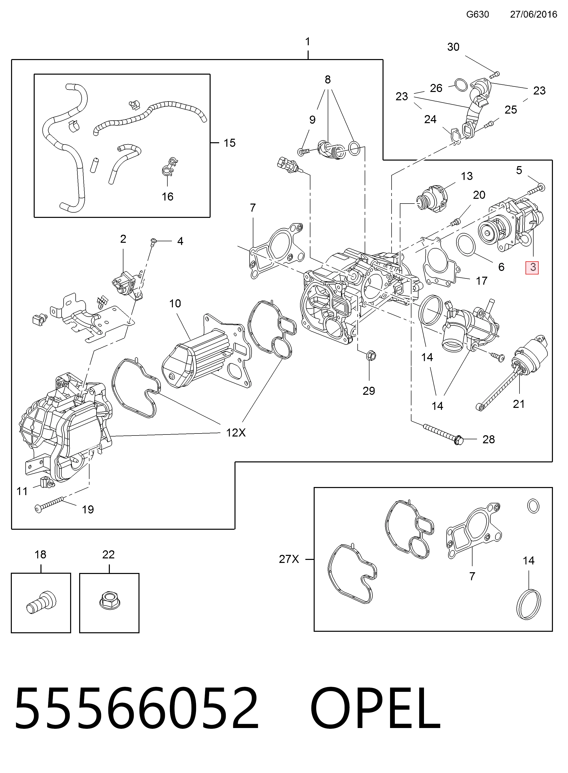55566052 Opel Клапан рециркуляции отработавших газов EGR