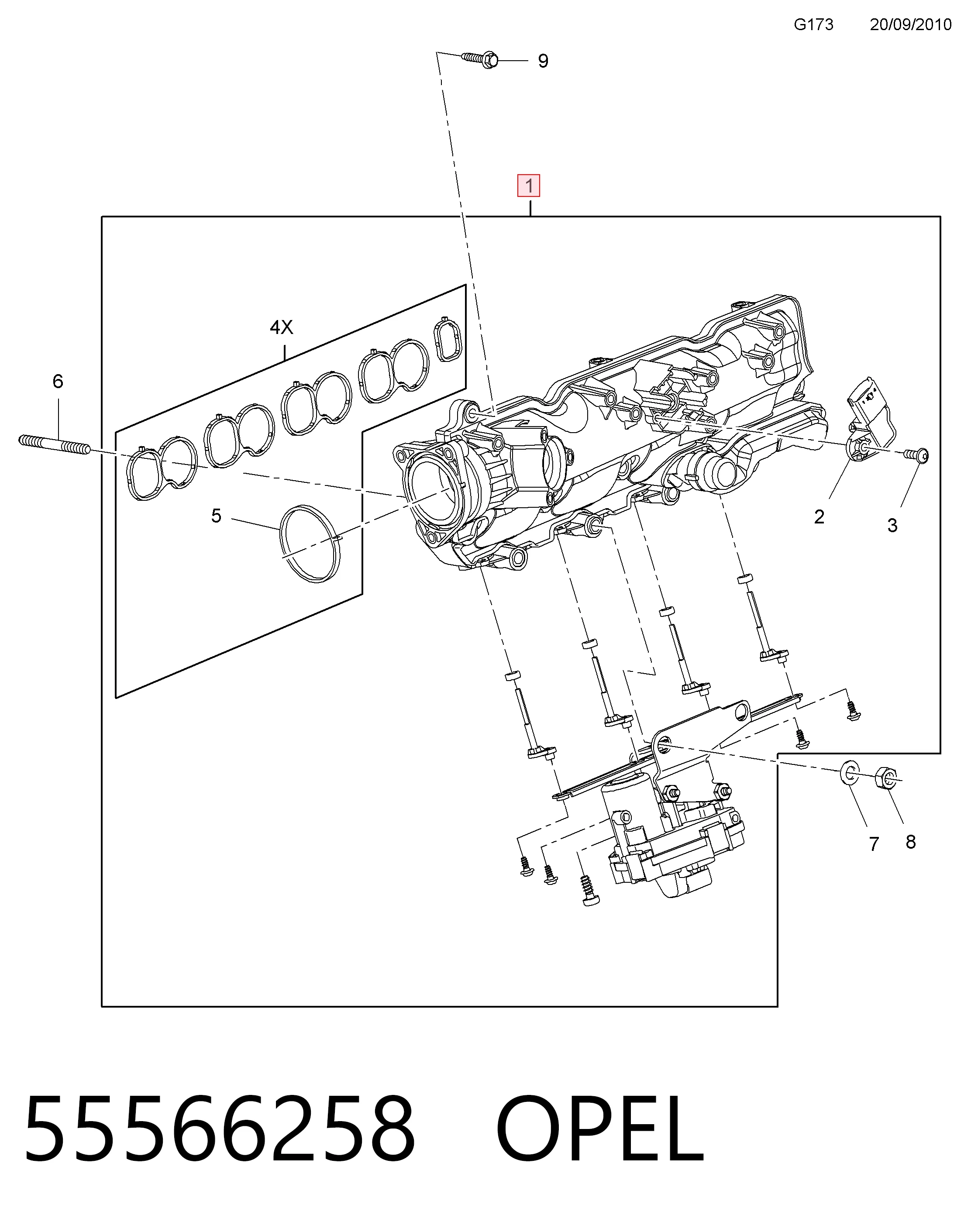 55566258 Opel Коллектор впускной