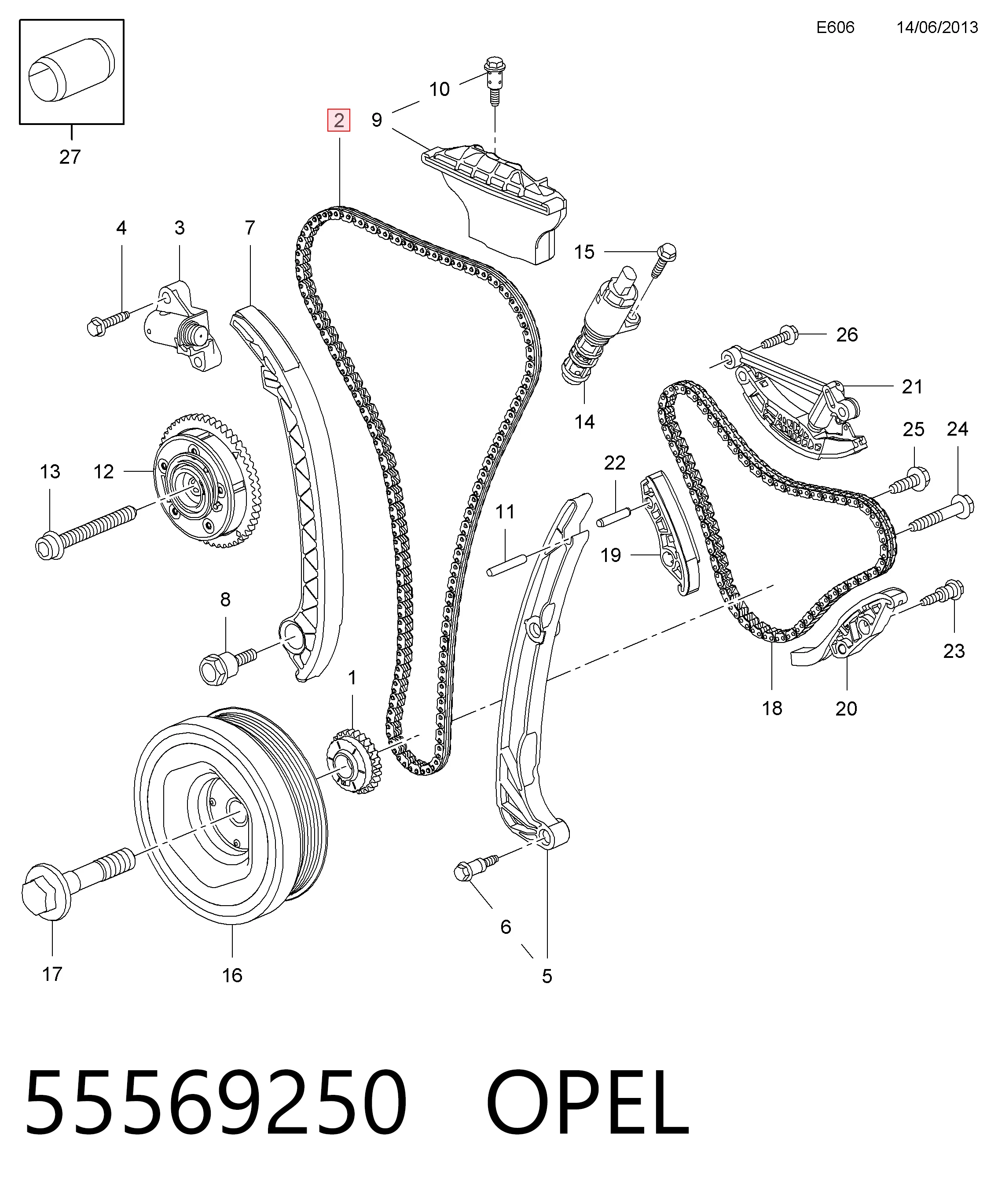 55569250 Opel Цепь