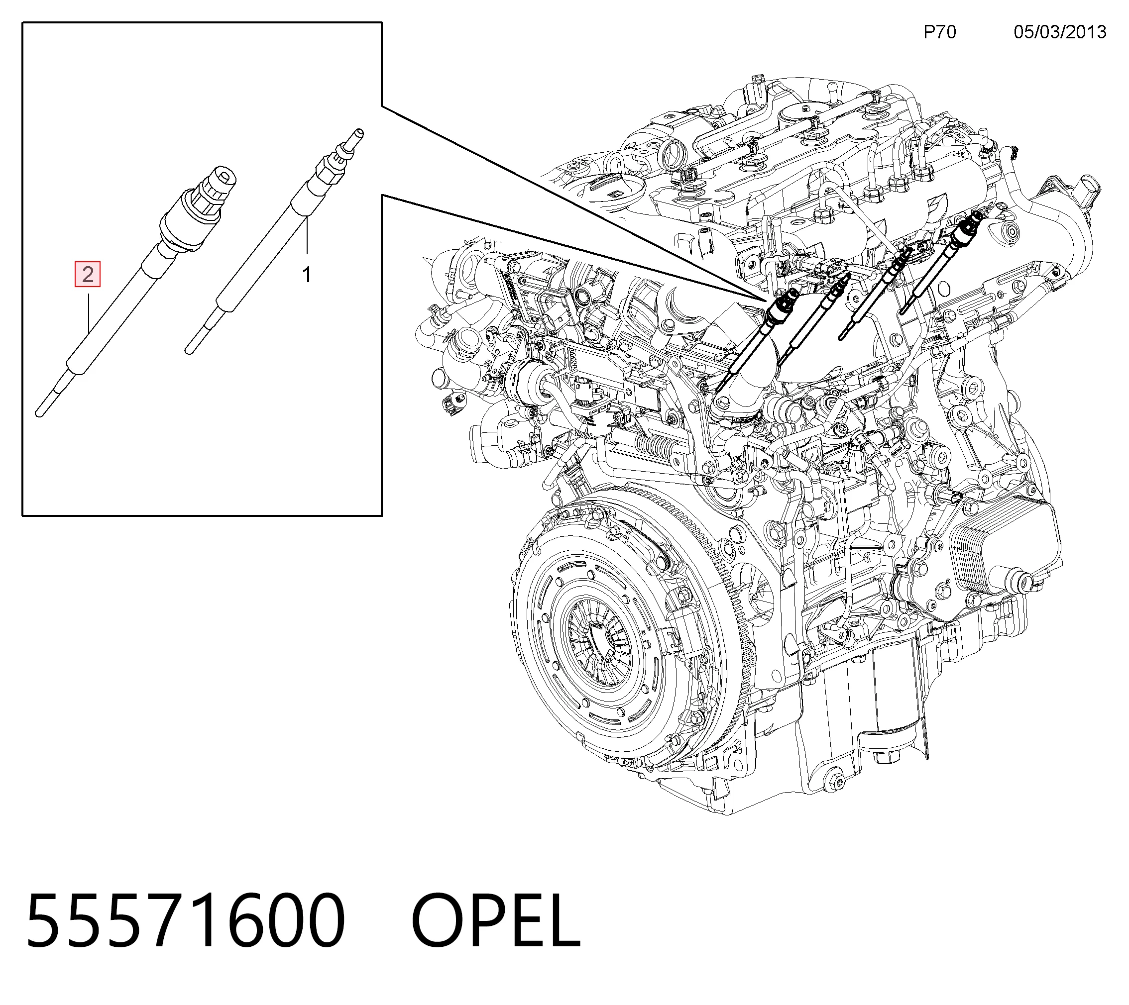 55571600 Opel Свечи накаливания