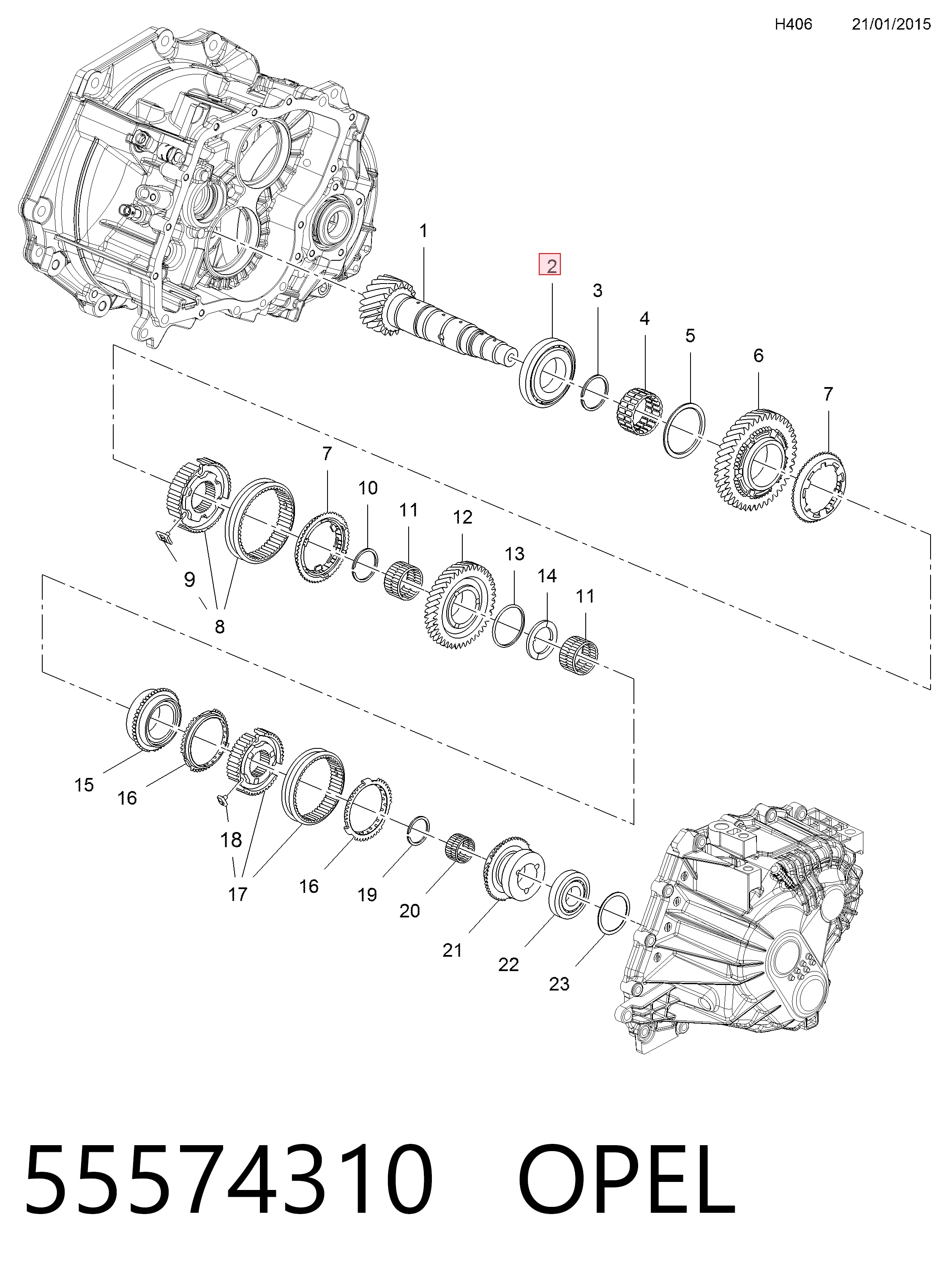 Подшипник коробки передач Peugeot/Citroen 55567508