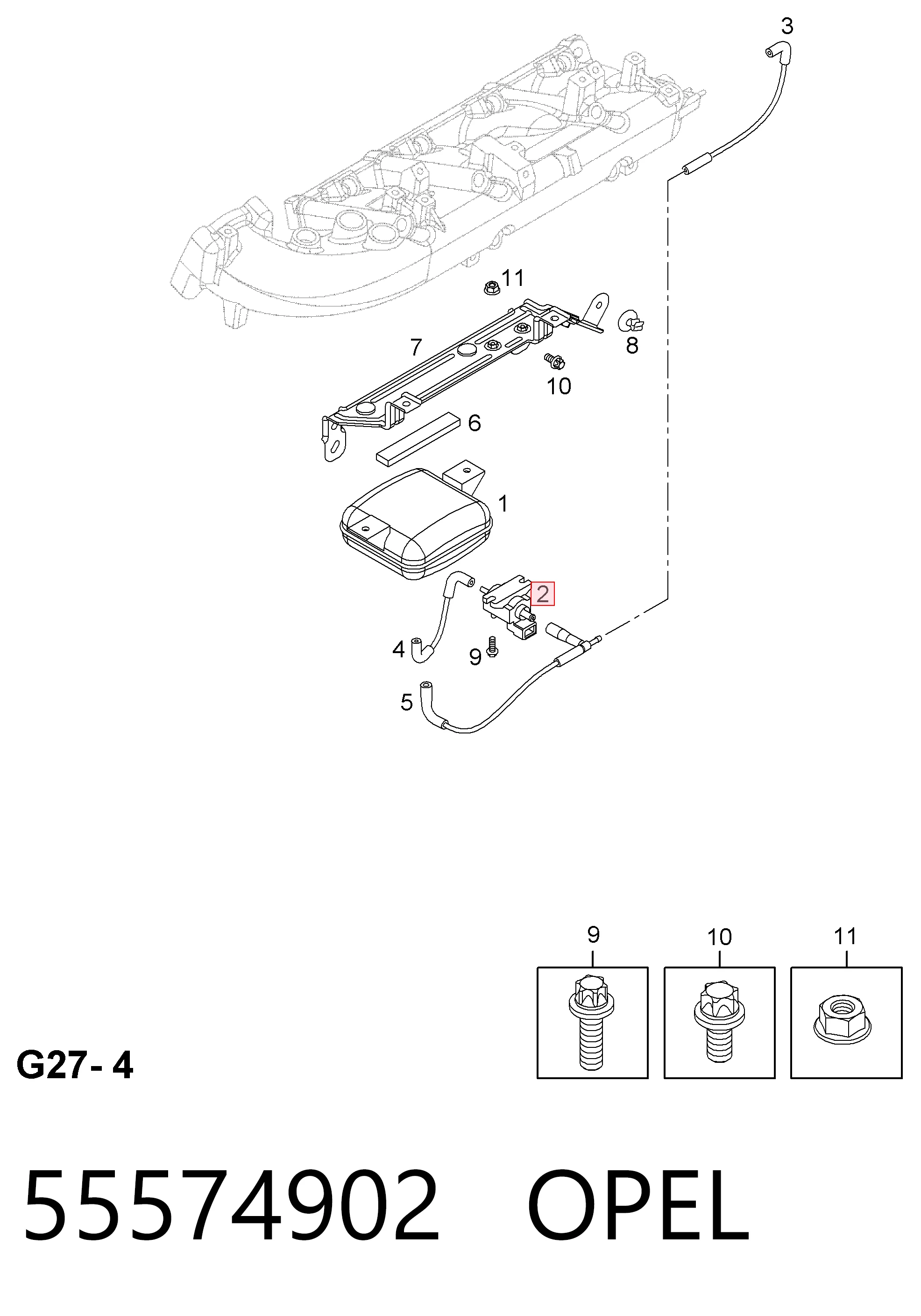 55574902 Opel Соленоид давления наддува